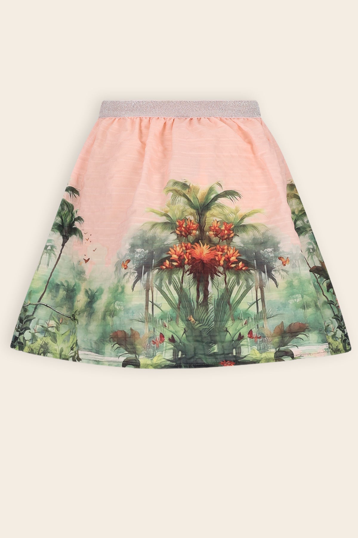 NoNo Ninu Palmbomen fotoprint Rok Zacht Roze