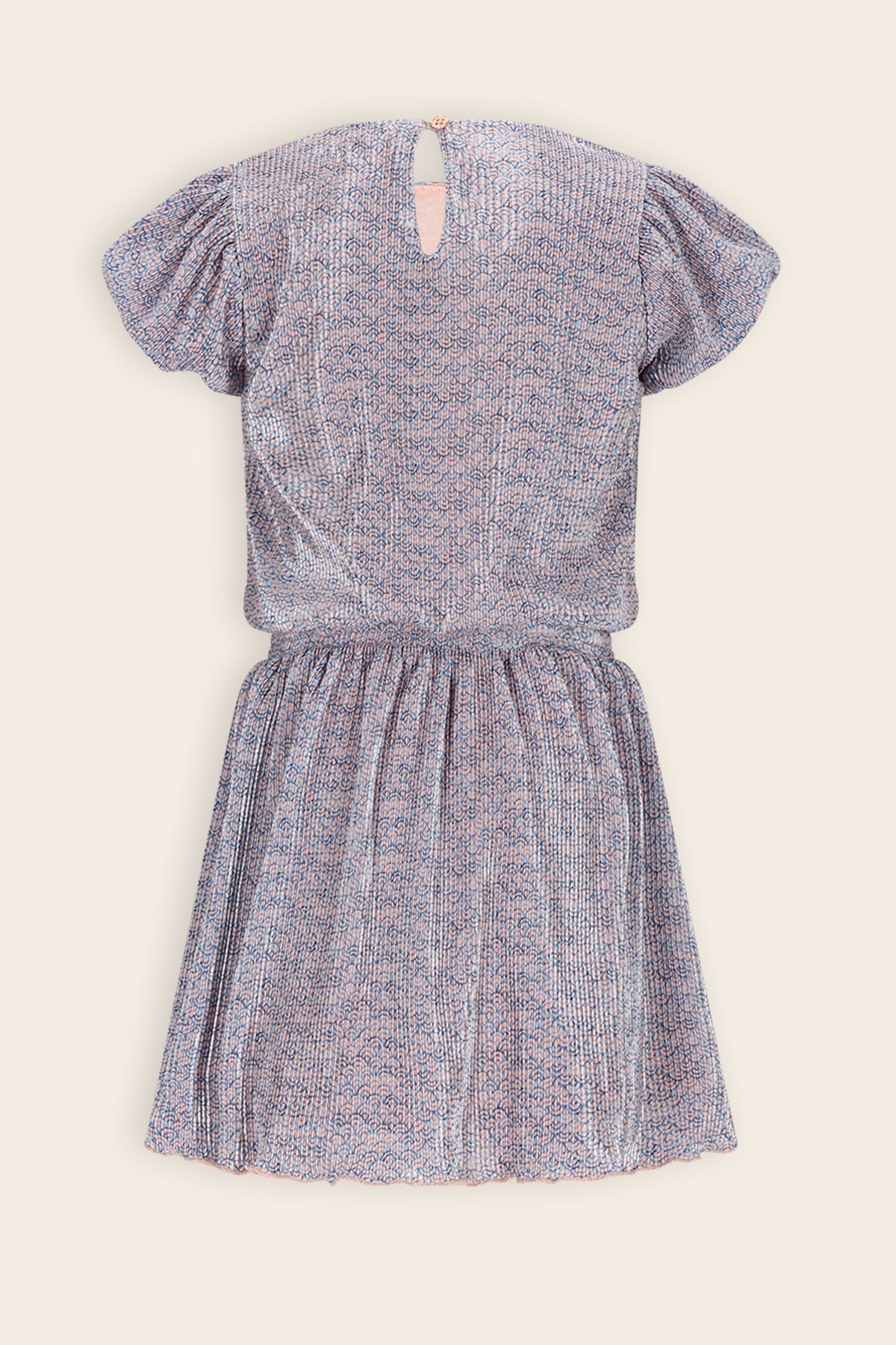 NoNo Miron Geprinte Plissee Jurk Blauw