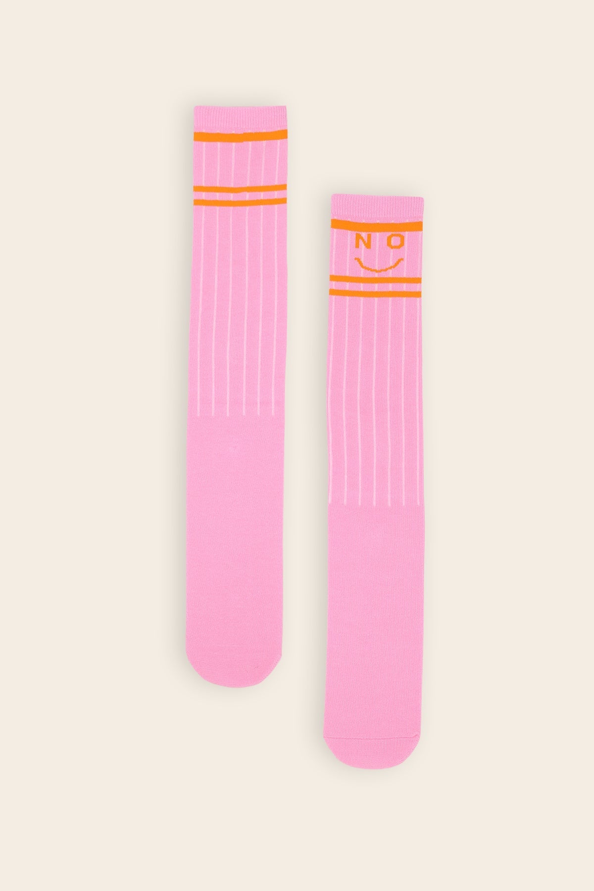 NoNo Knees Lange Smiley Sok Roze