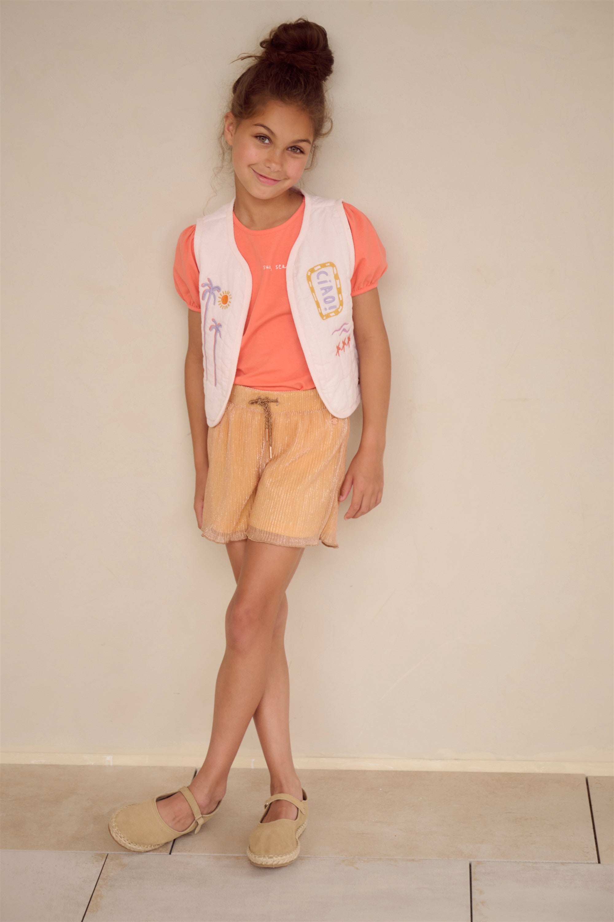NoNo Sunny Plissee Short Oranje