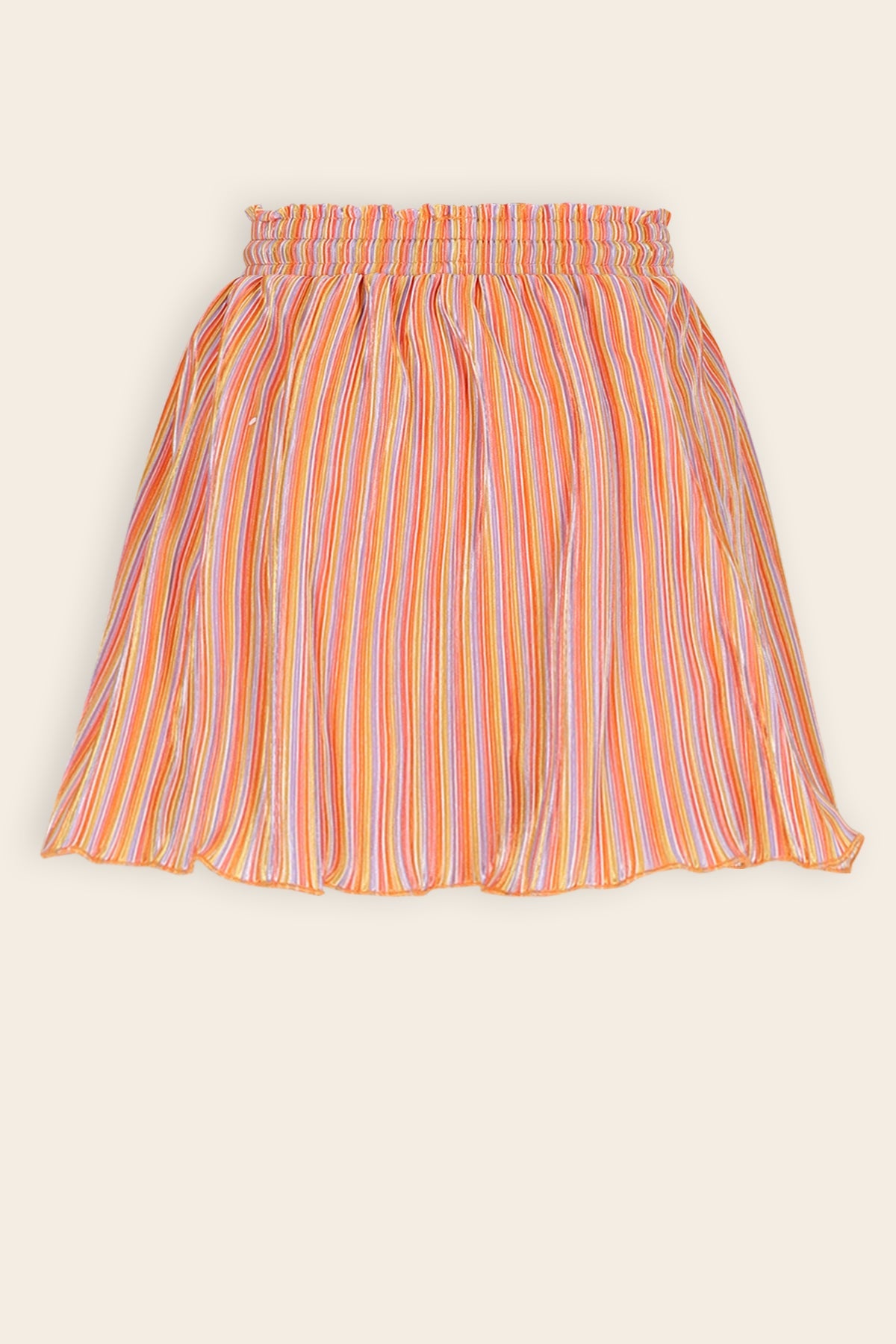 NoNo Norah Gestreepte Plissee Rok Koraal Oranje