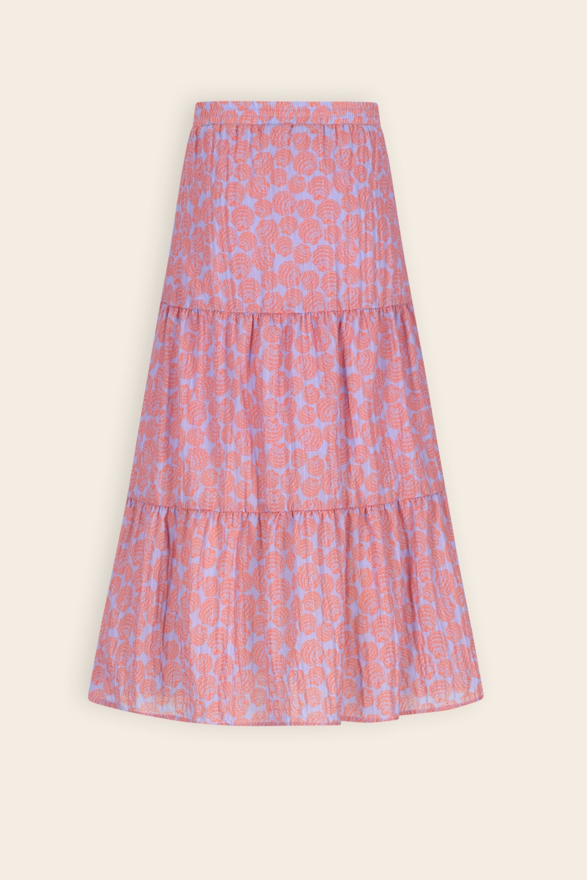 NoNo Nael Geprinte Maxi Rok Paars