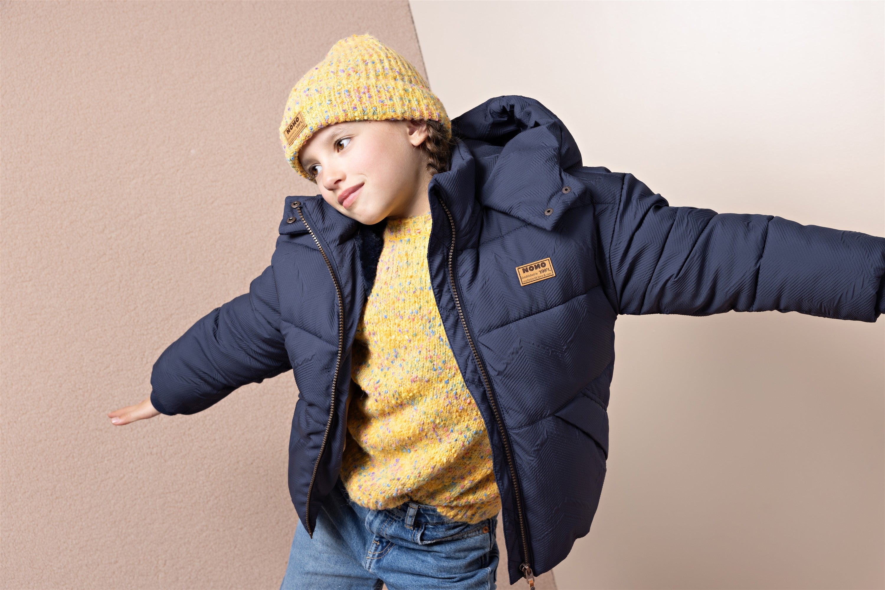 NoNo Beau Winterjas Wijde Fit Donkerblauw