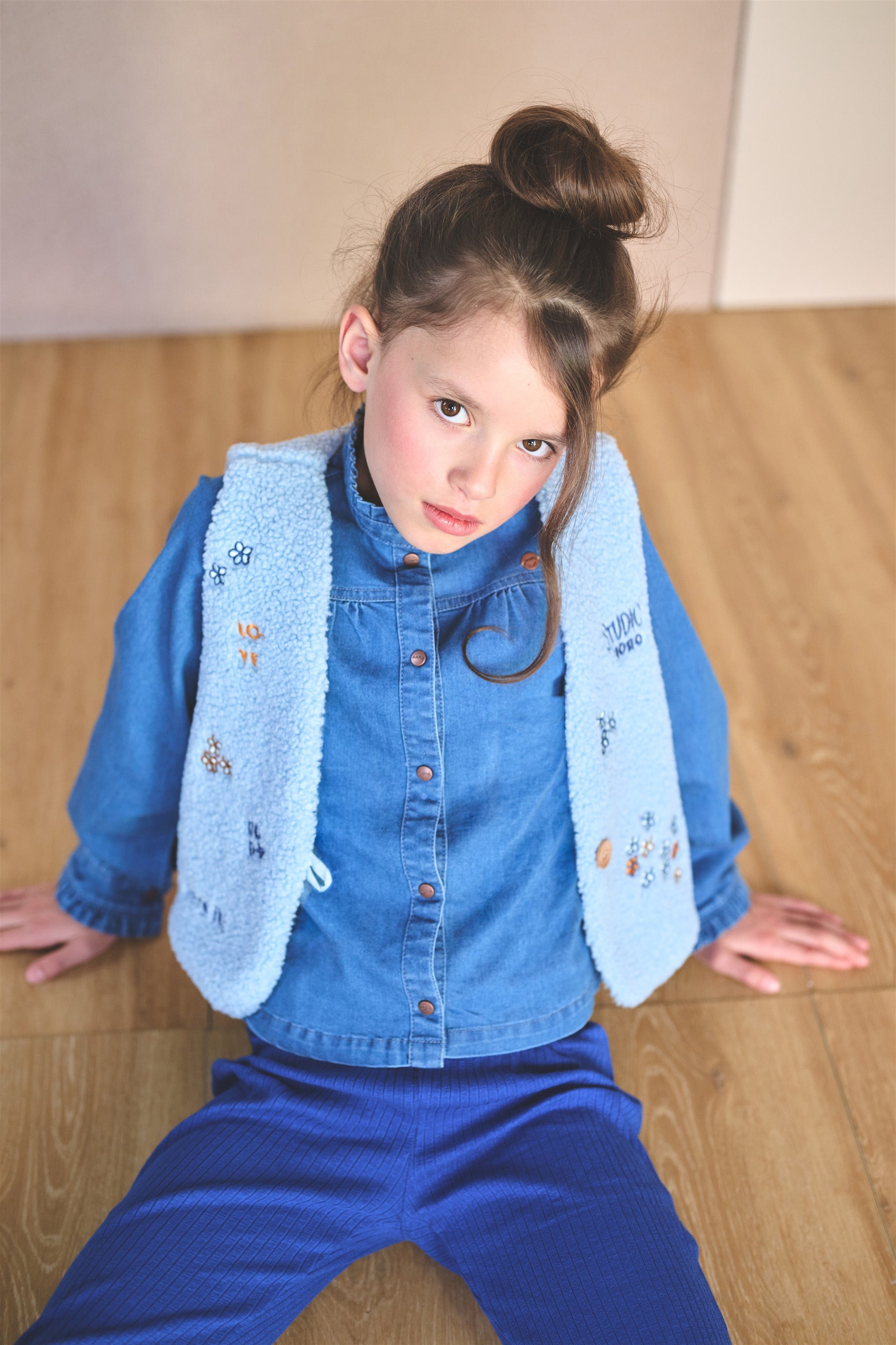 NoNo Tikky Denim Blouse Denimblauw
