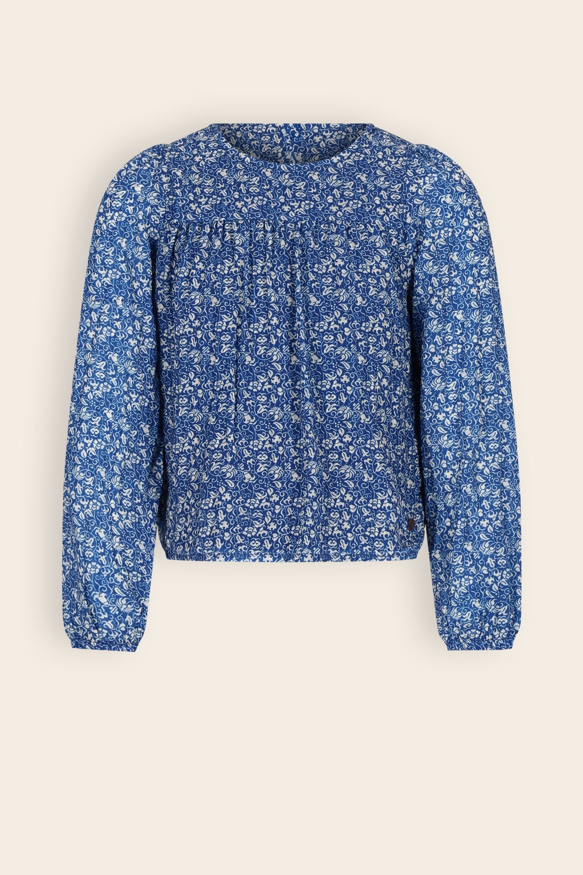 NoNo Tinne Blouse Japanse Bloem Print Blauw