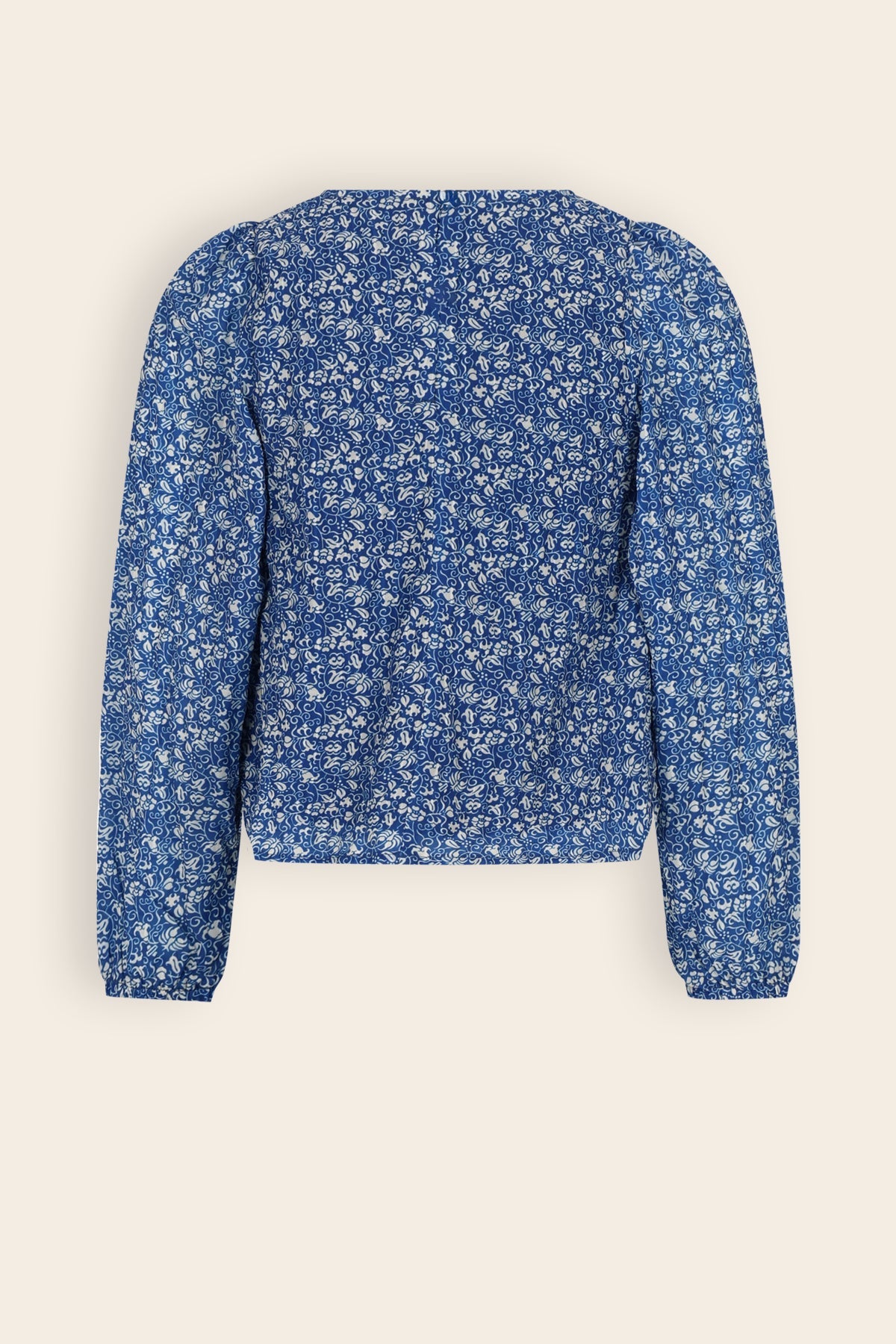 NoNo Tinne Blouse Japanse Bloem Print Blauw