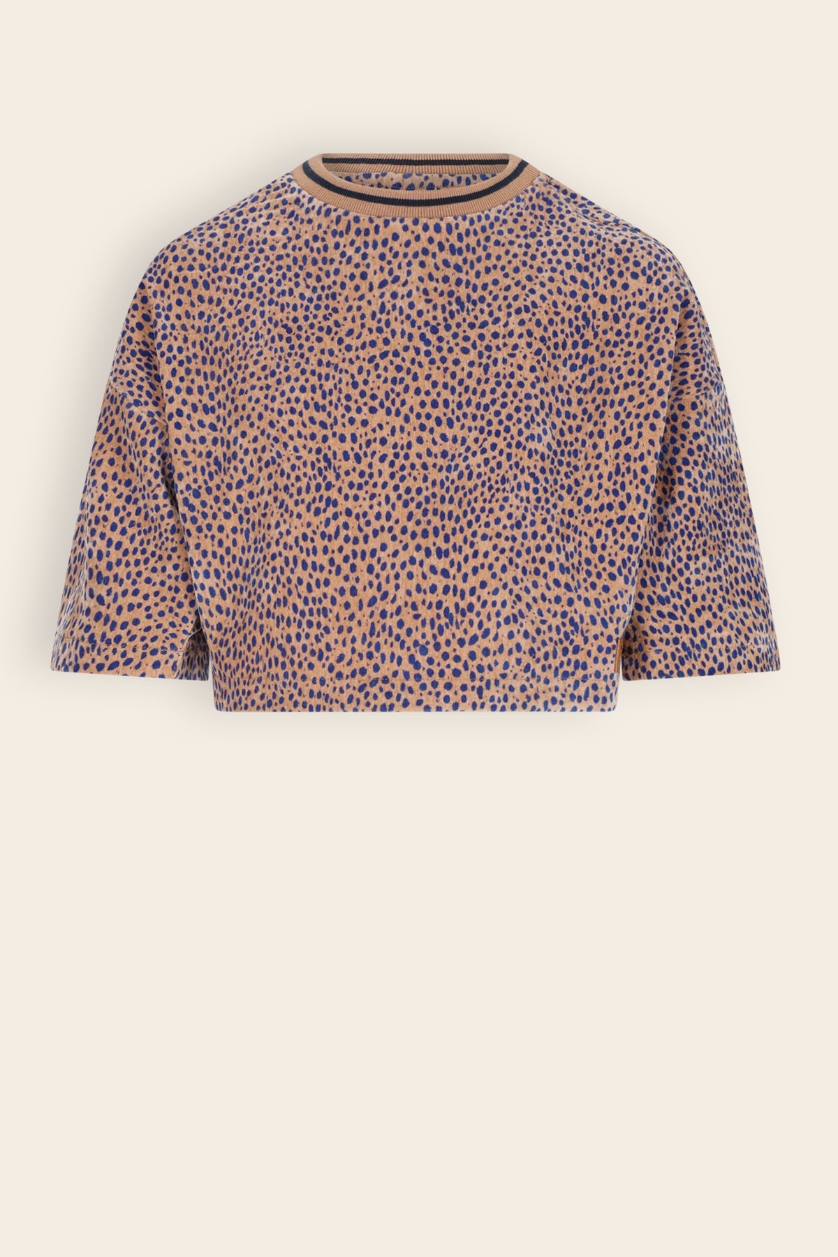 NoNo Kaily Geprinte Velvet Top Bruin
