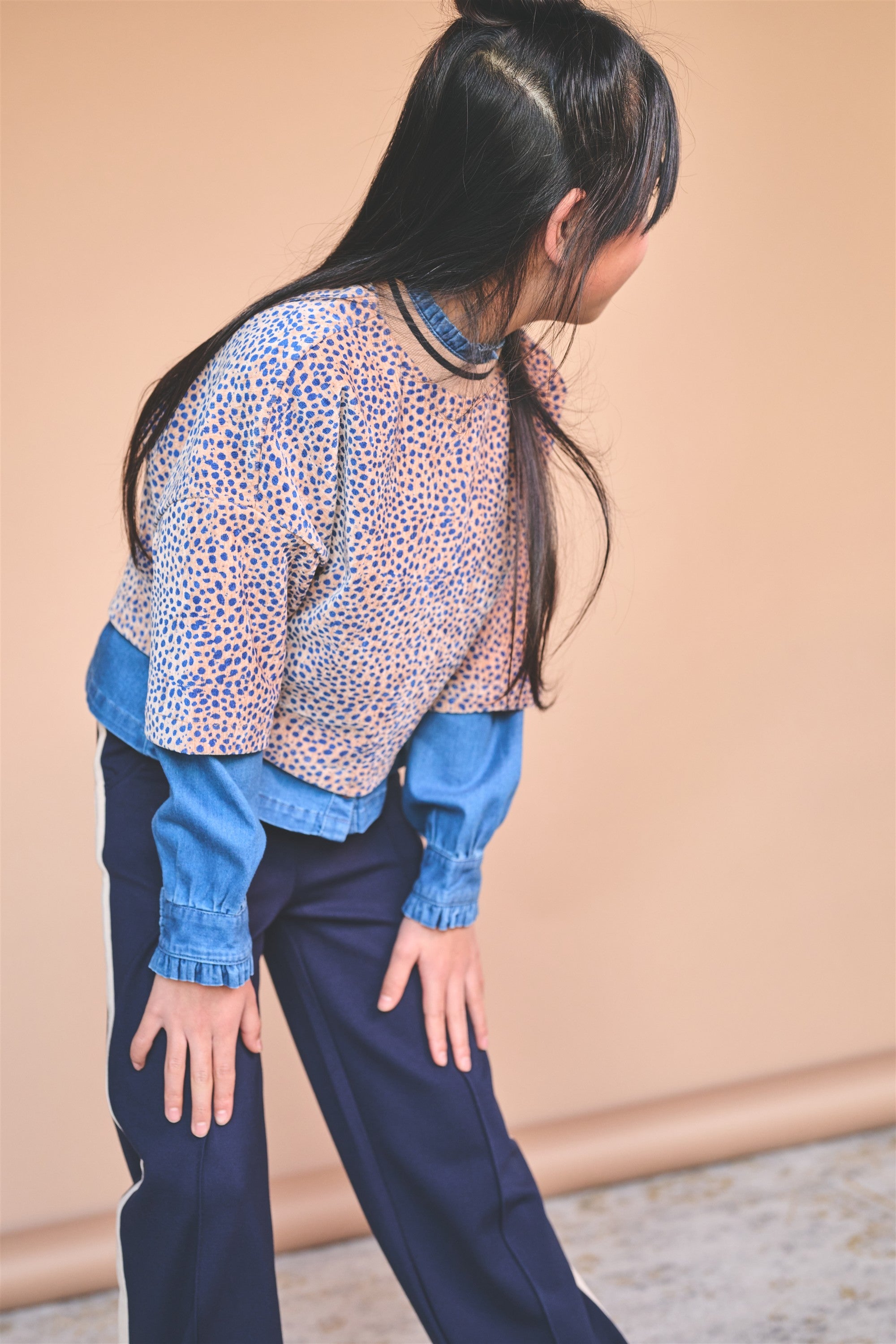 NoNo Kaily Geprinte Velvet Top Bruin