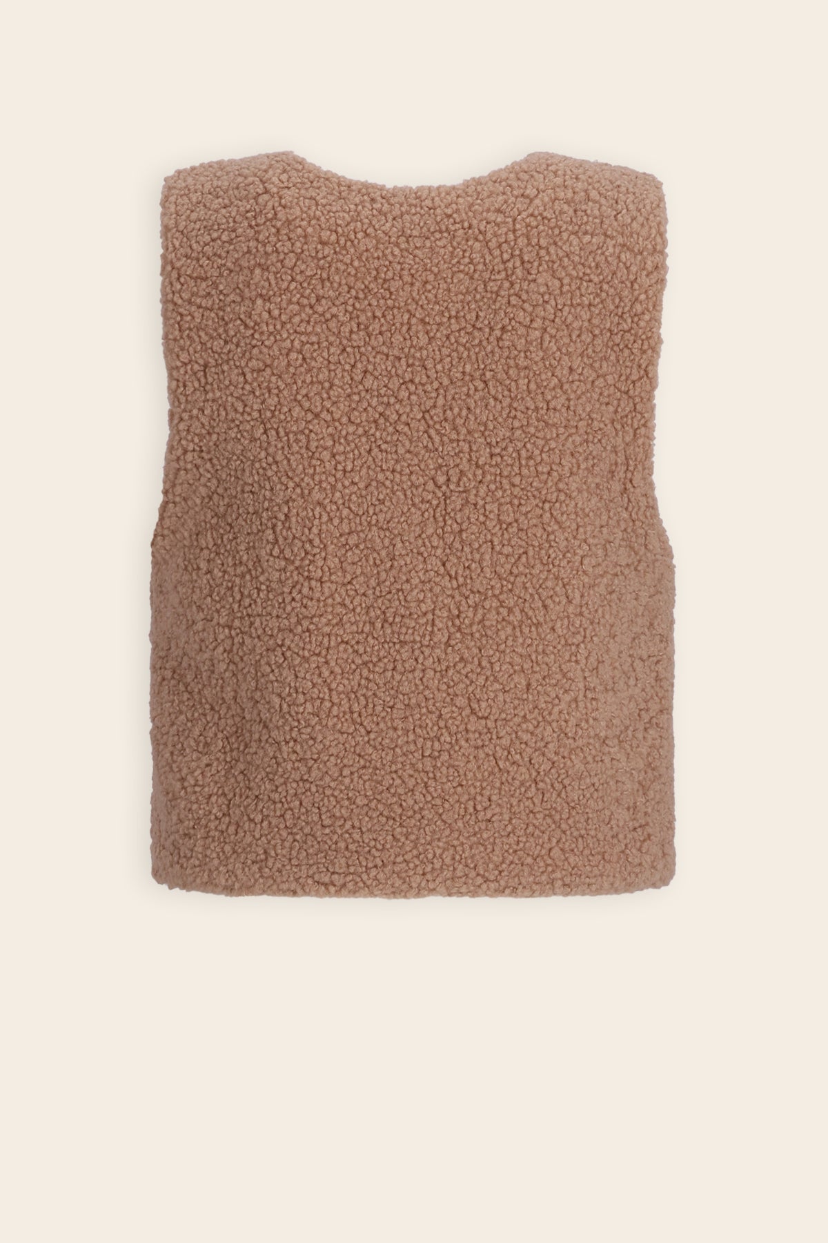 NoNo Kadi Geborduurde Teddy Gilet Bruin
