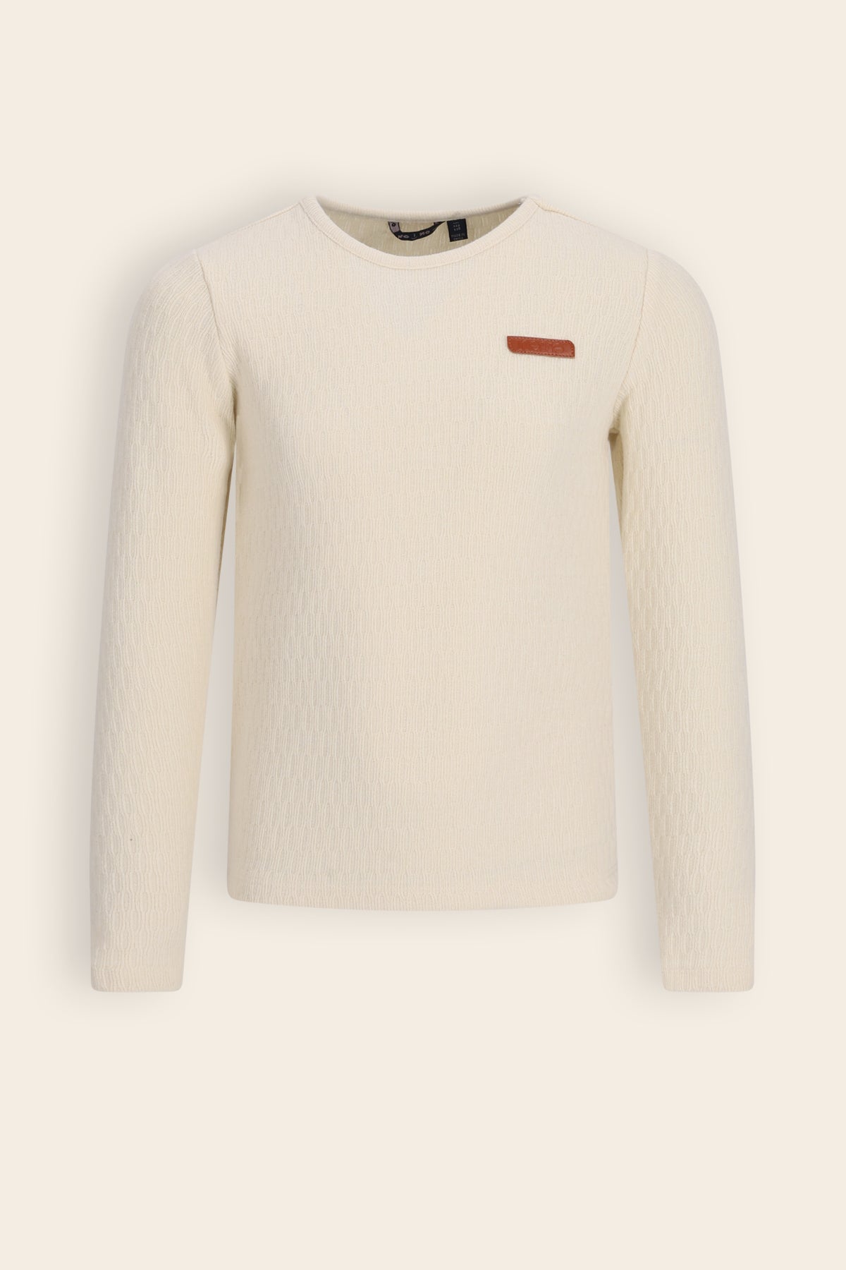 NoNo Kyas Melange Jersey Tshirt Ivoorwit
