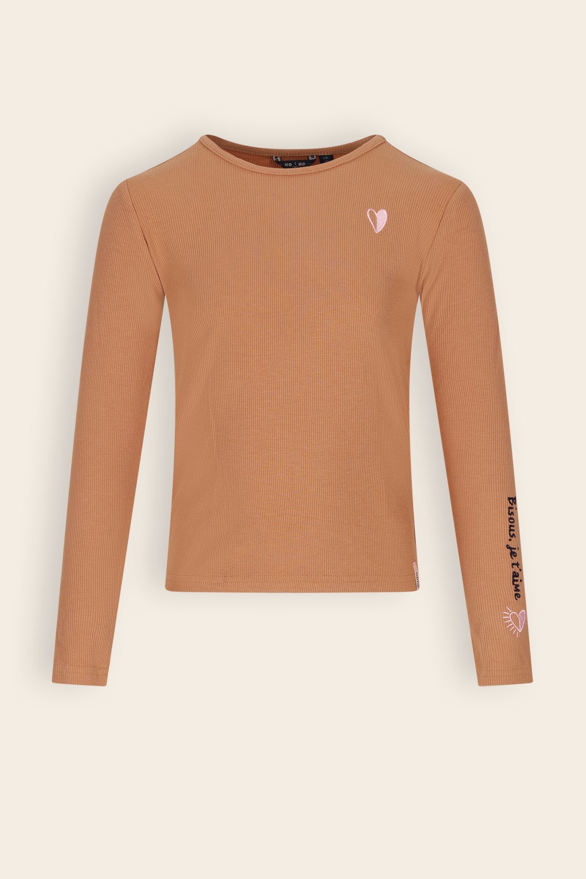 NoNo Kess Essential Rib Jersey Tshirt Bruin