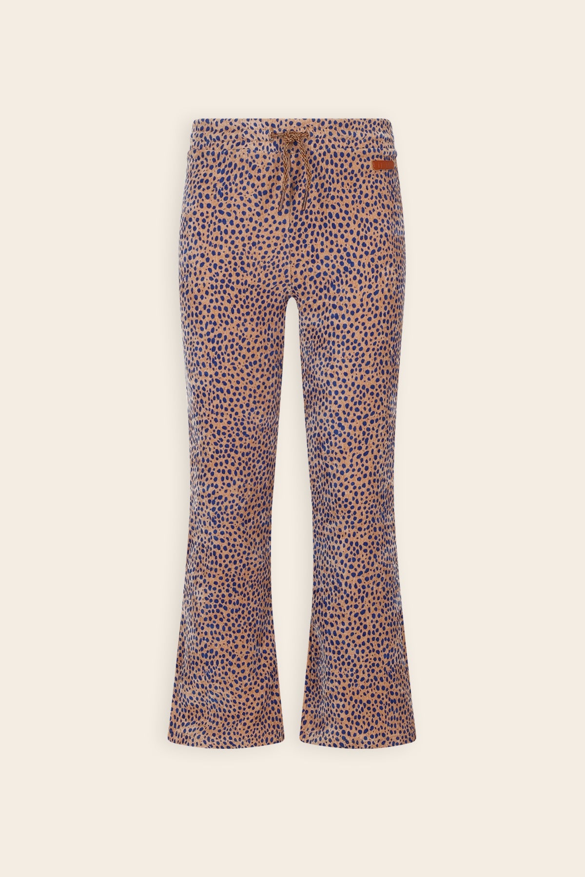 NoNo Sady Flared Velvet Geprinte Broek Bruin