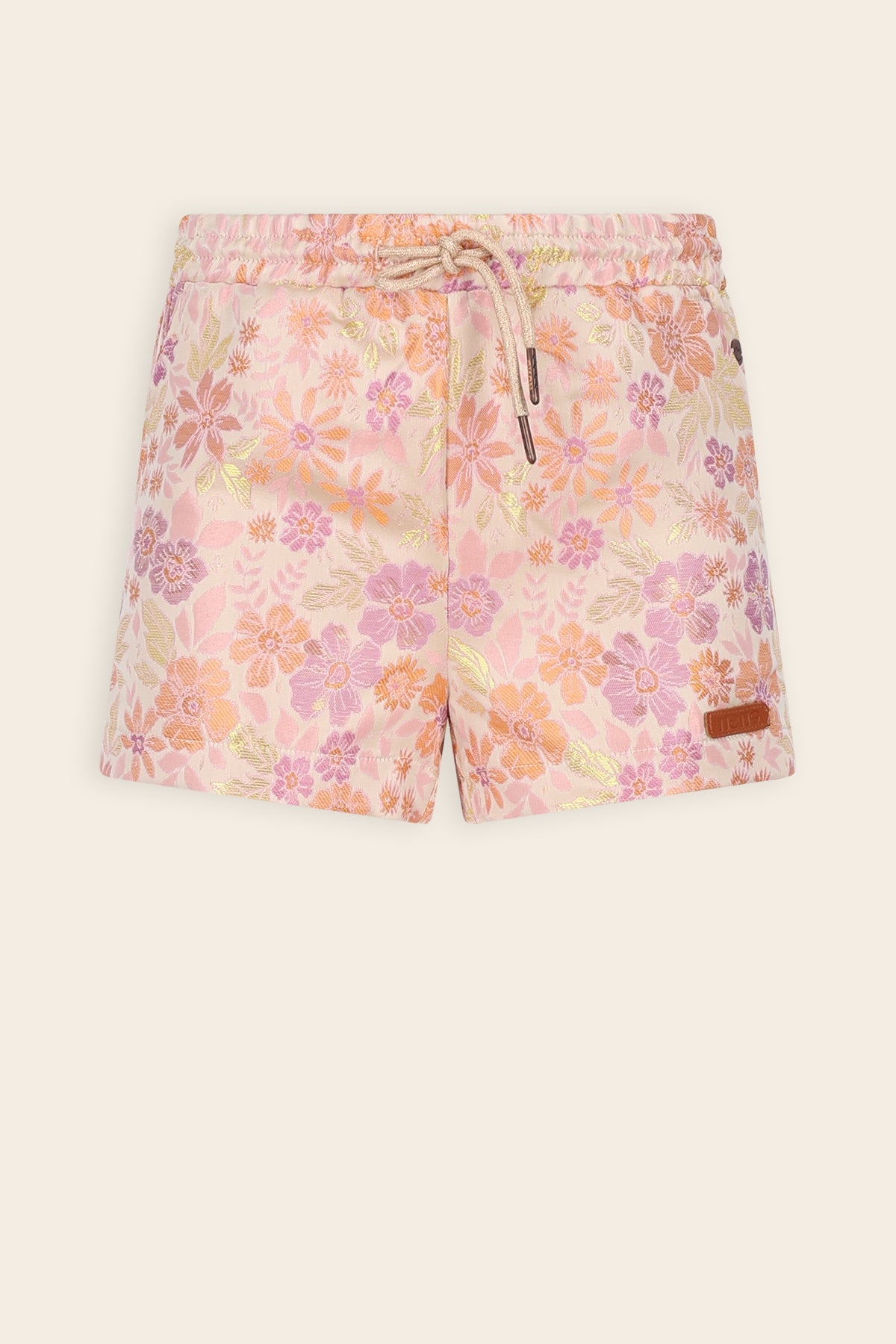 NoNo Shorty Bloemen Jacquard Short Oranje