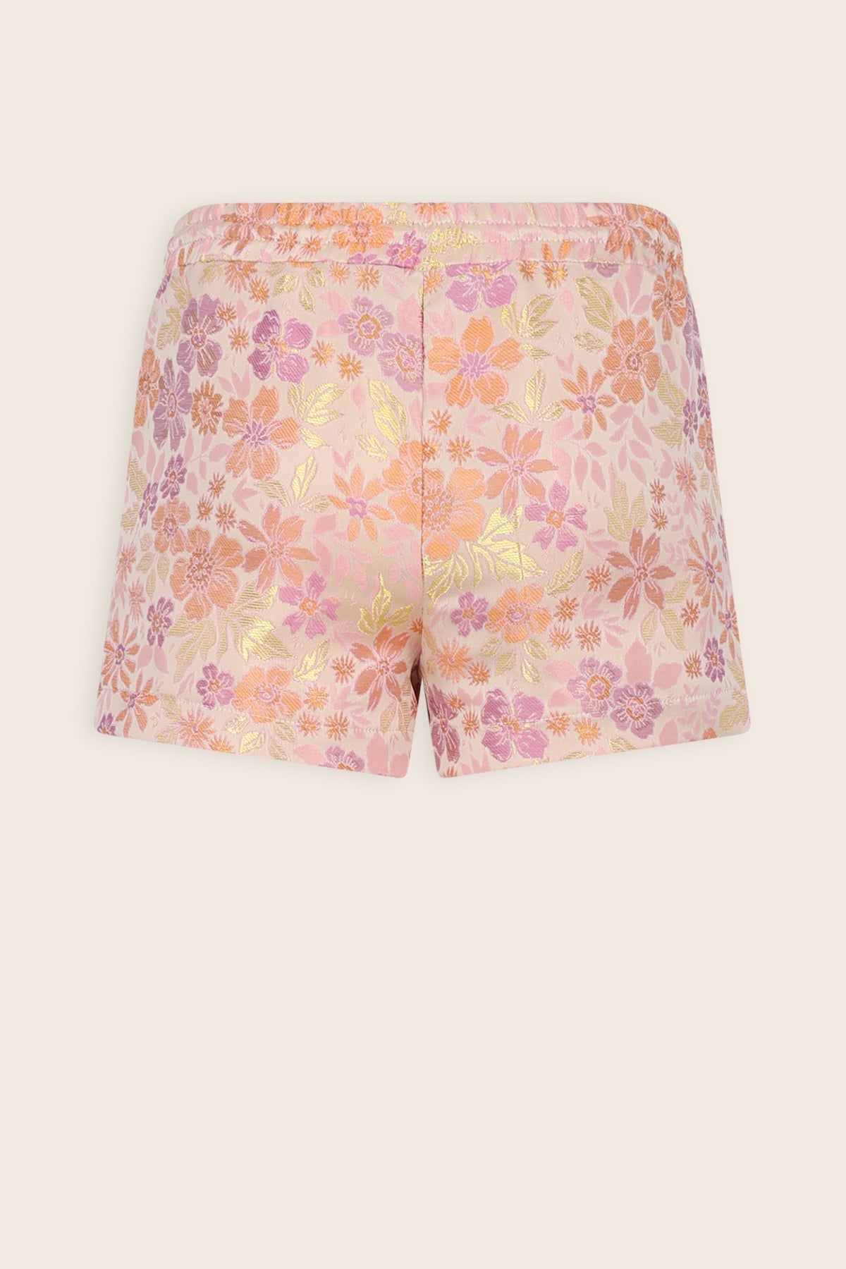 NoNo Shorty Bloemen Jacquard Short Oranje