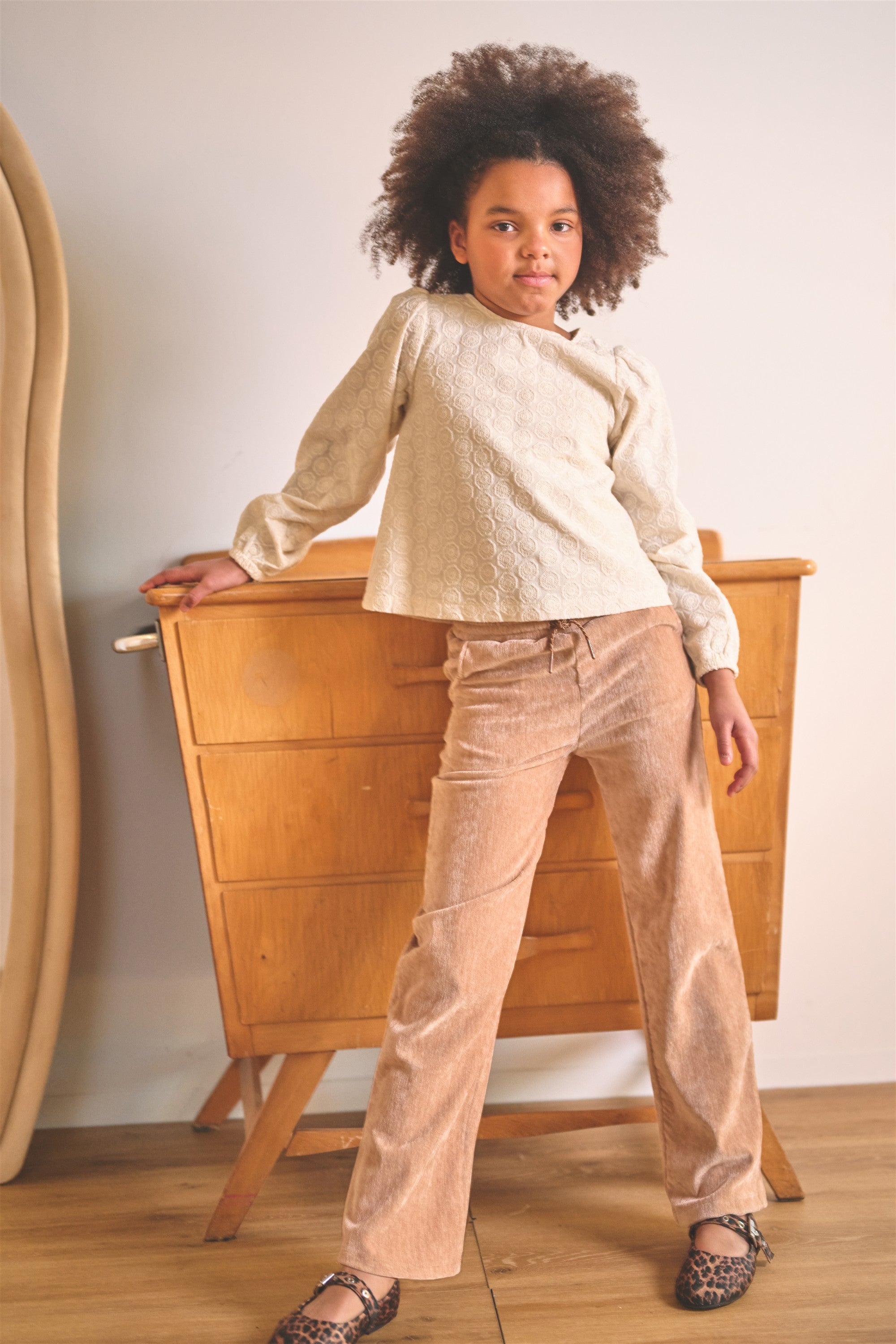 NoNo Sayla Wijde Broek Velvet Bruin