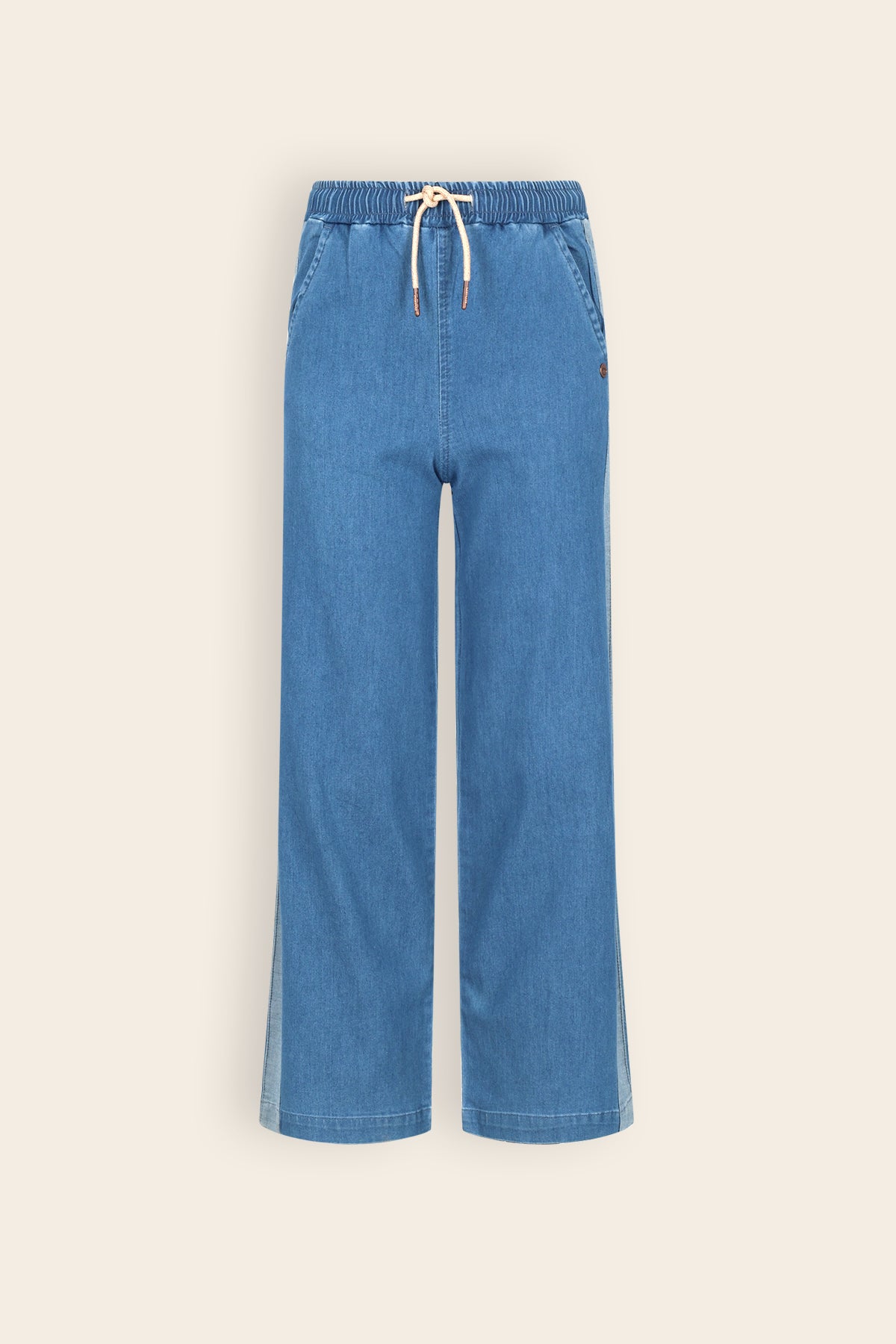 NoNo Sue Wijde Denim Broek Denimblauw