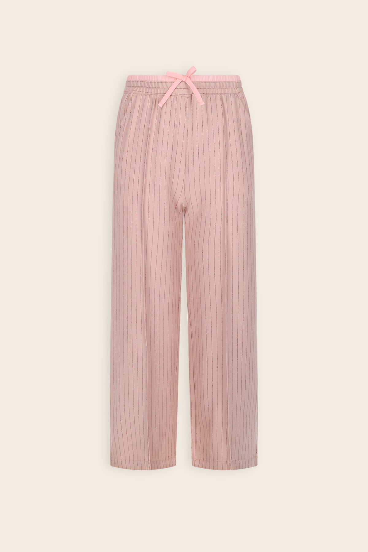NoNo Sarah Gestreepte Wijde Broek Roze