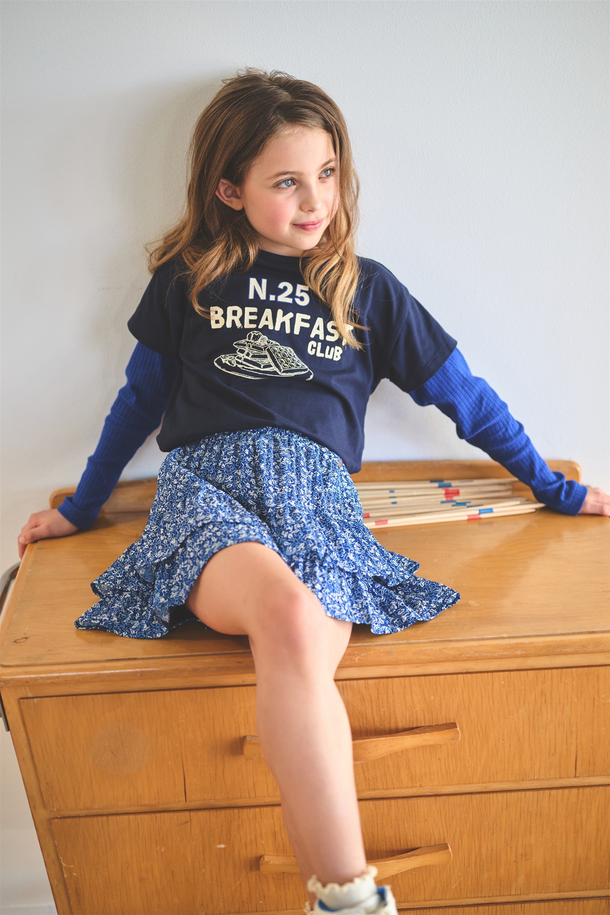 NoNo Naia Rok Japanse Bloemenprint Blauw