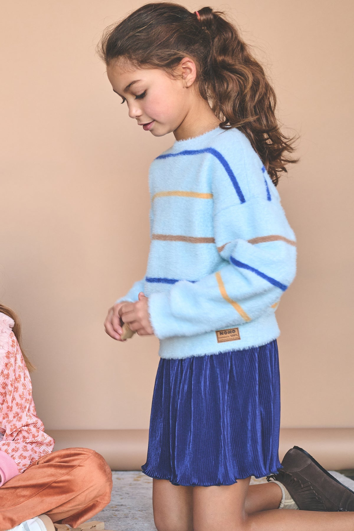 NoNo Nele Plissee Rok Blauw