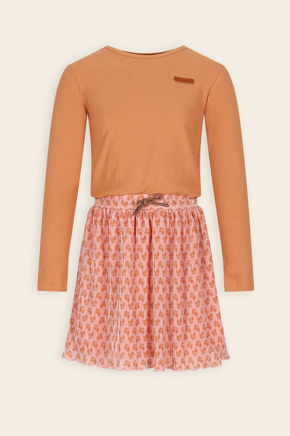 NoNo Maran Combi Jurk Oranje met Roze