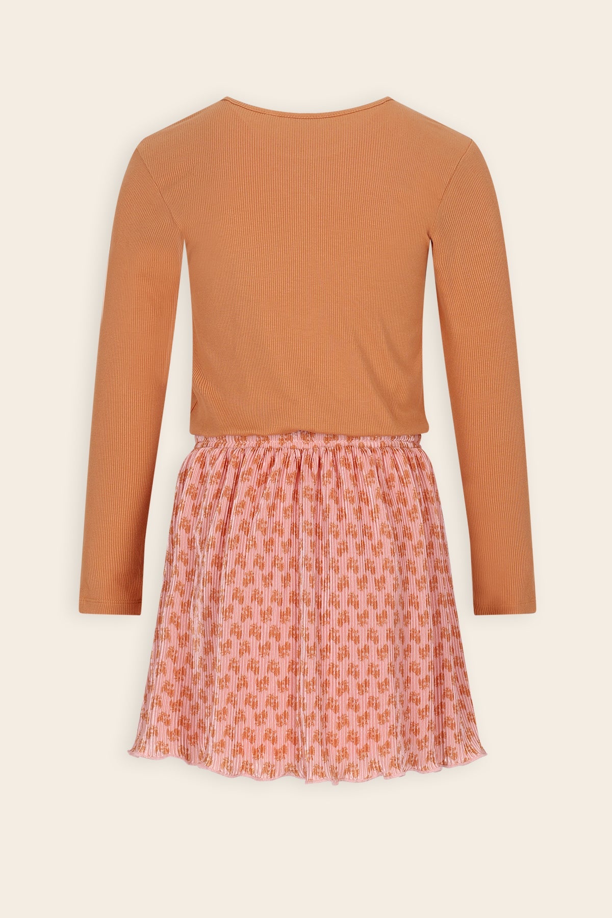 NoNo Maran Combi Jurk Oranje met Roze
