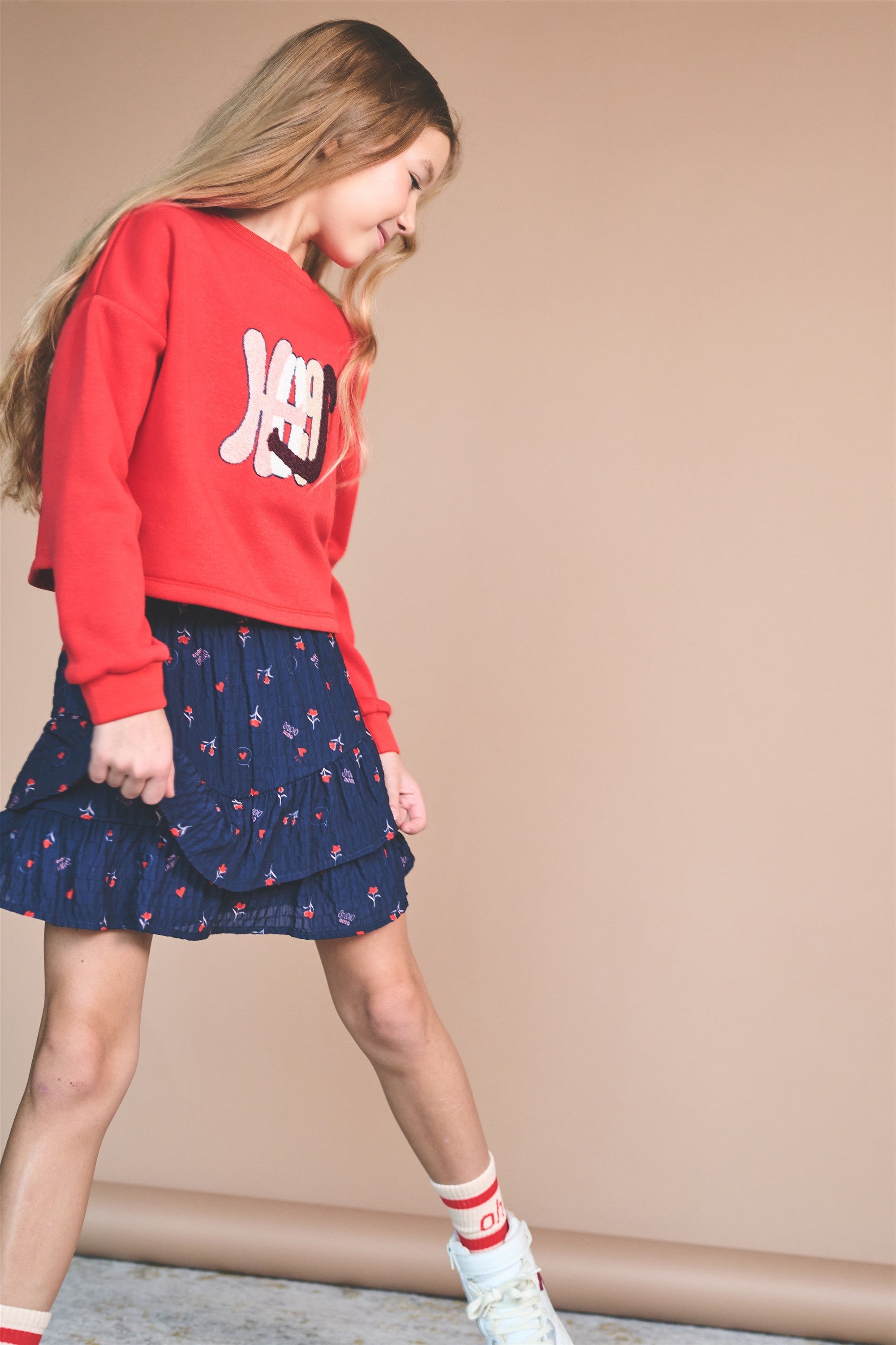 NoNo Kuya Cropped Zachte Sweater Rood