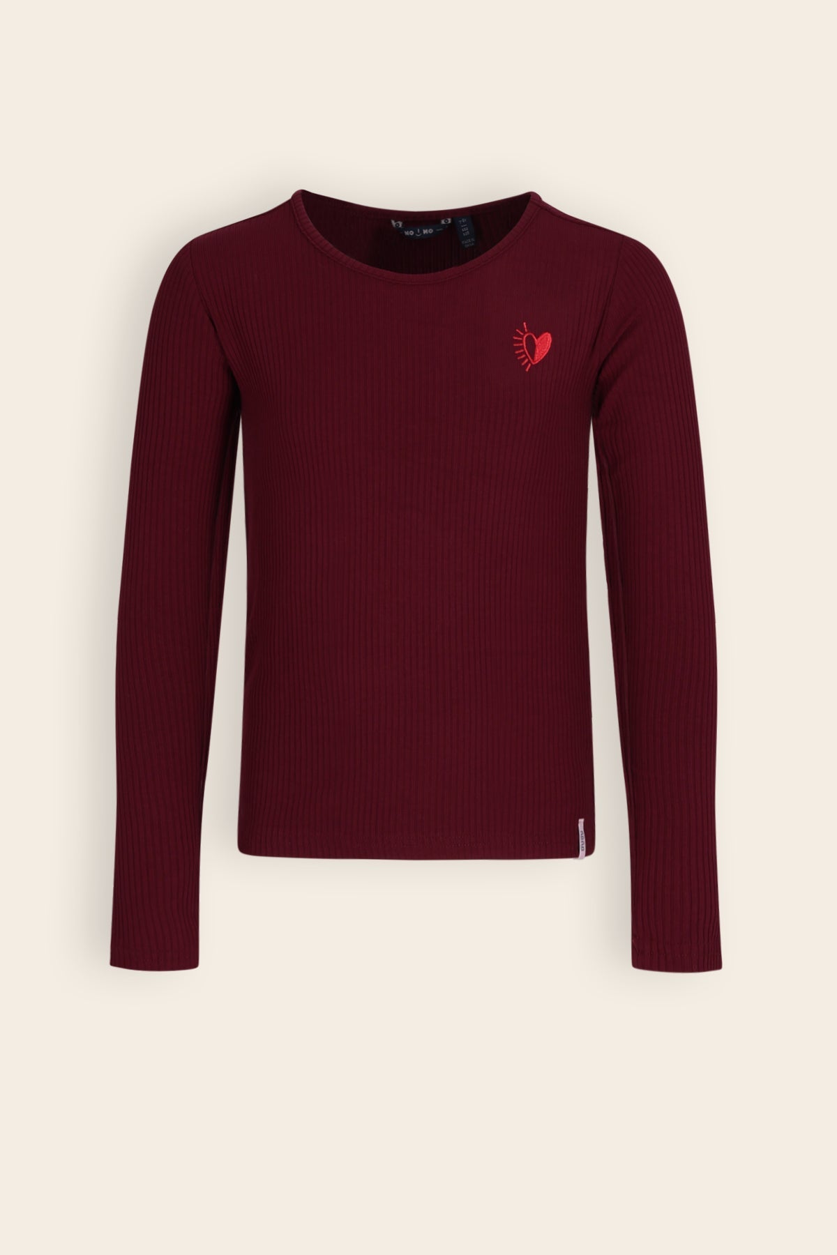 NoNo Kess Essential Rib Jersey Tshirt Bordeaux