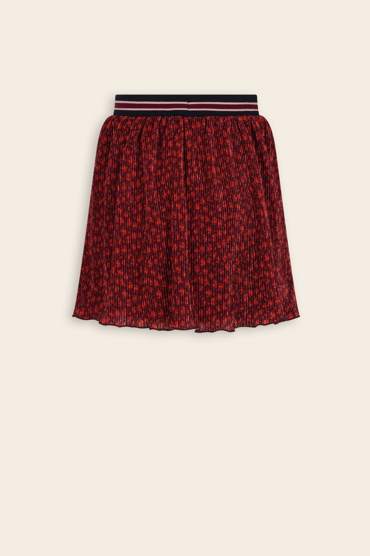 NoNo Nima Geprinte Plissee Rok Bordeaux