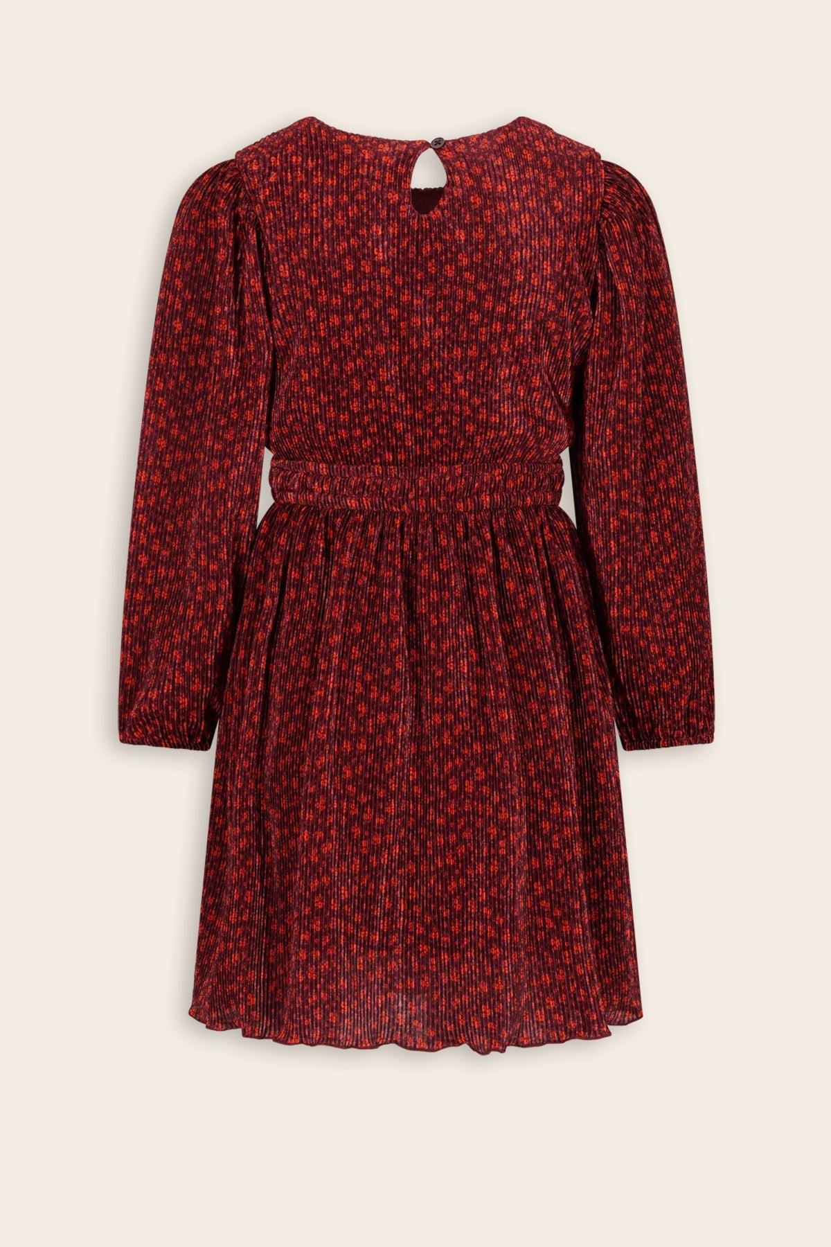 NoNo Mamai Geprinte Plissee Jurk Bordeaux