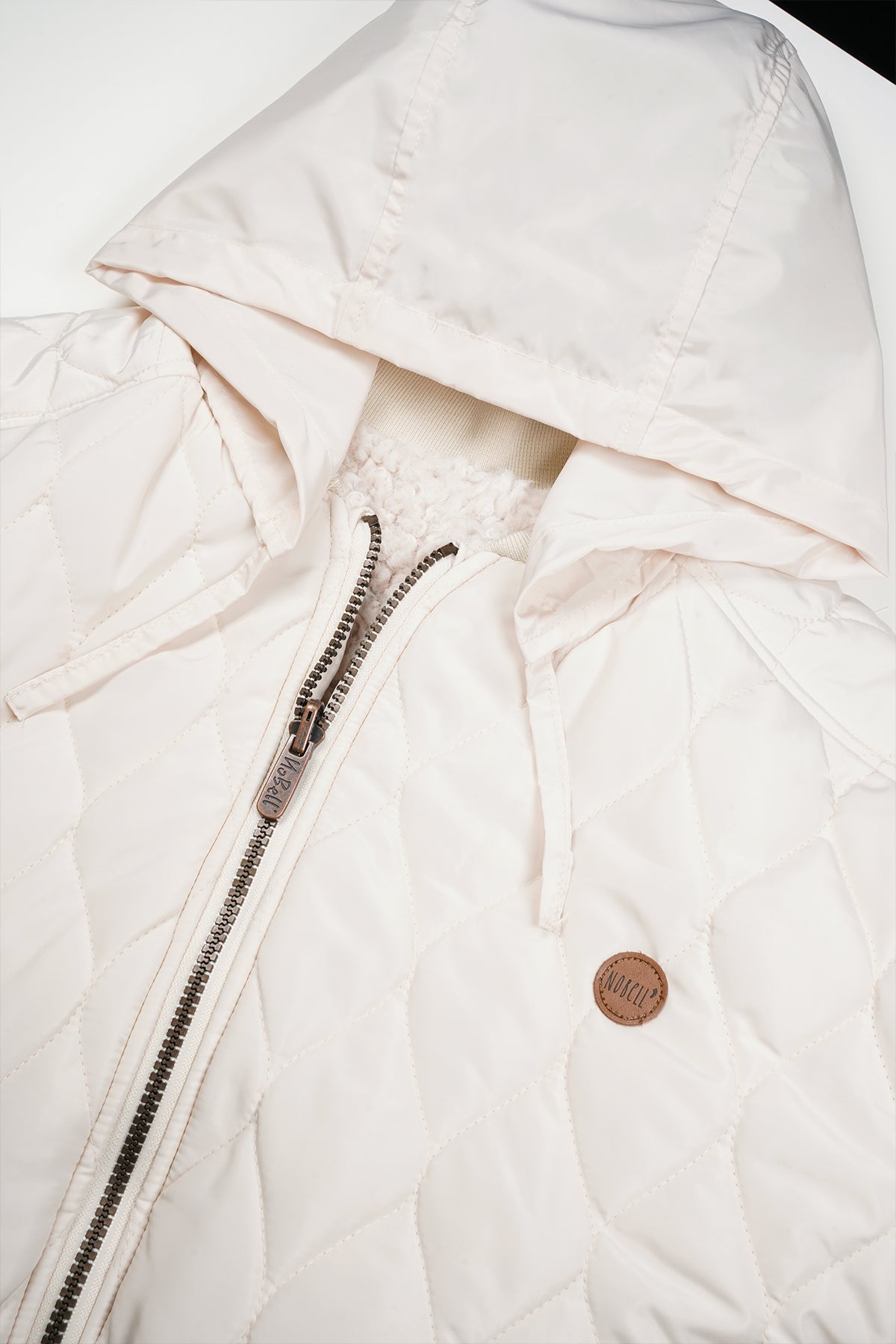 NoBell' Bombi Reversible Jas met Verborgen Capuchon Ivoor
