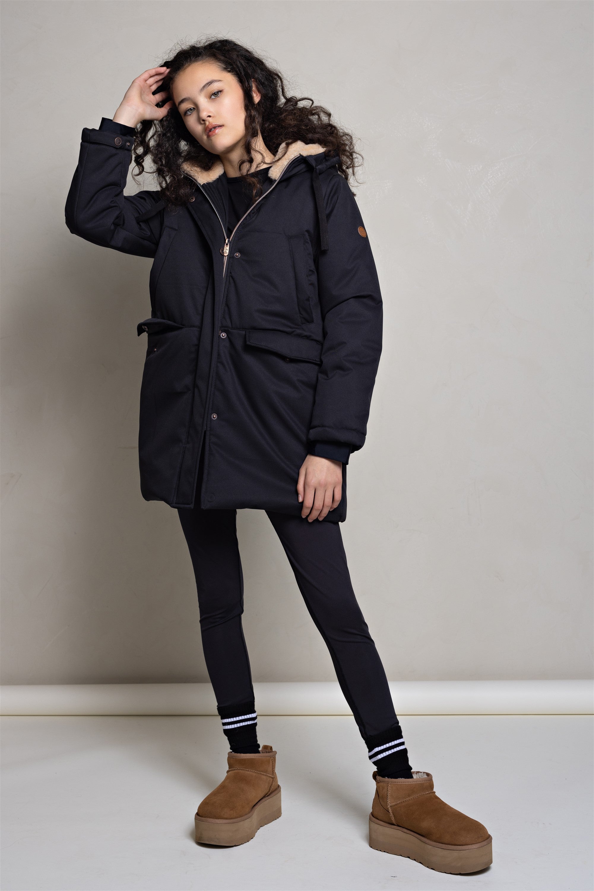 NoBell' Belvine Lange Jas met Capuchon Zwart
