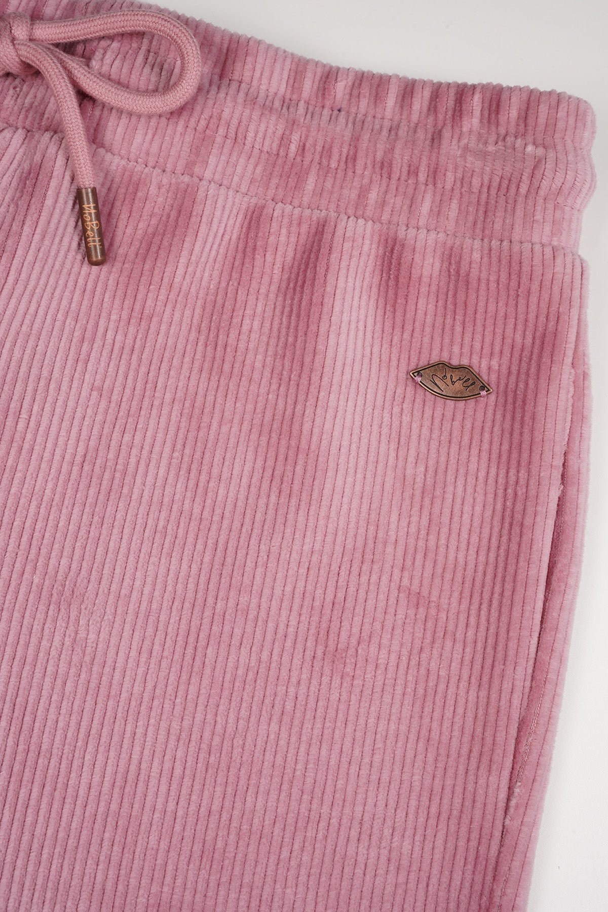 Sady Velvet Rib Flared Broek Roze