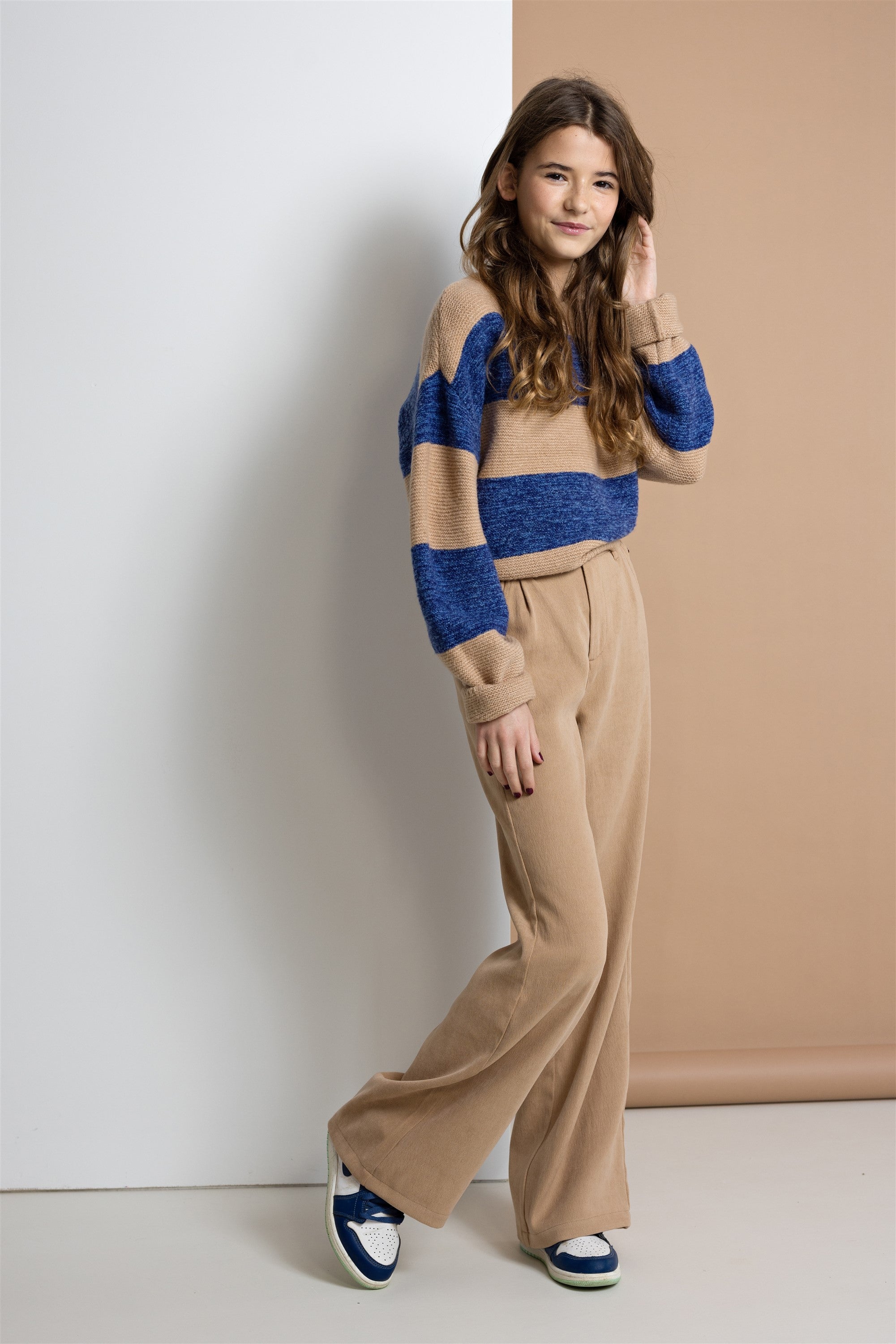 Sayla Twill Palazzo Broek Zand