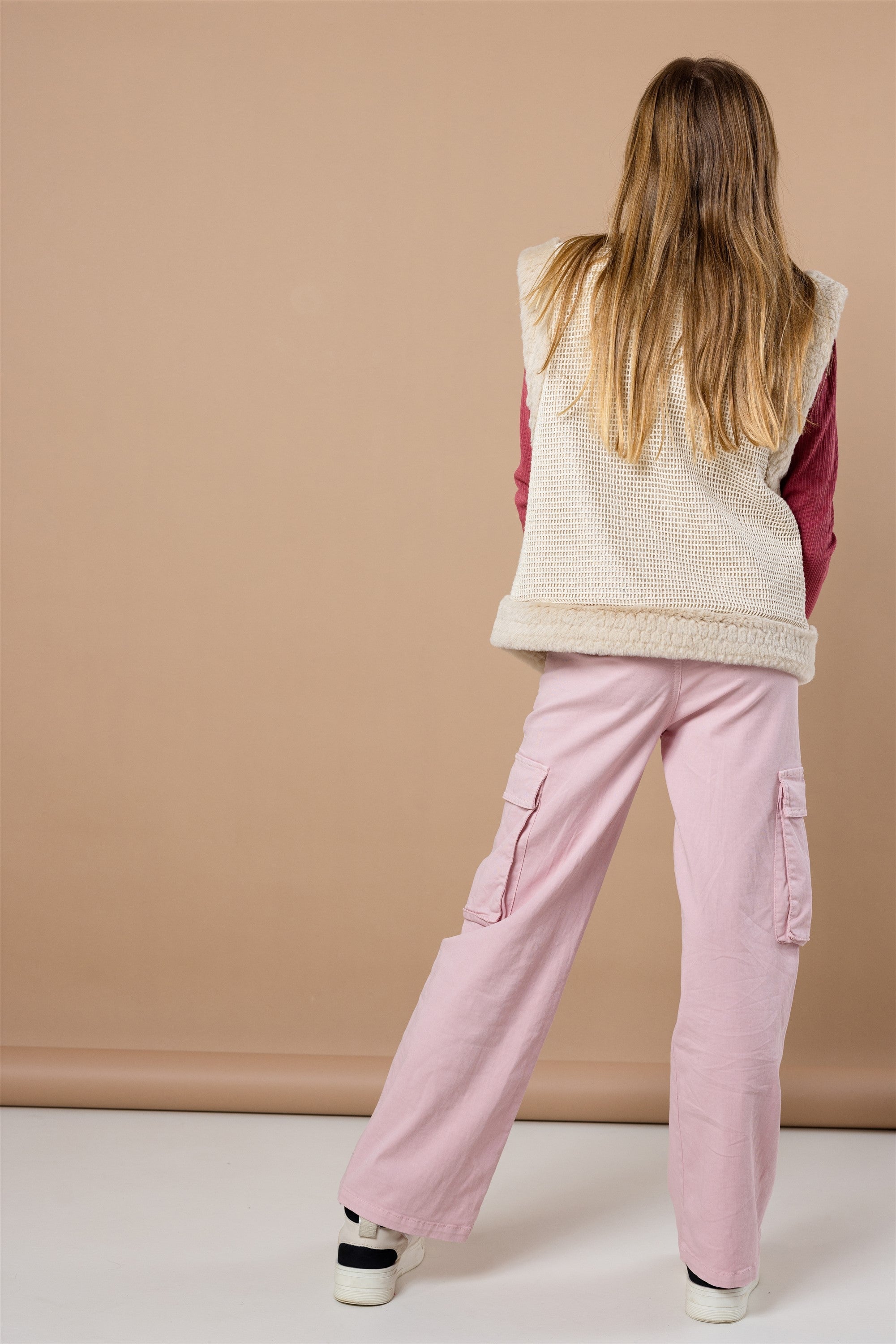 Susy Garment Dyed Twill Cargo Broek Roze