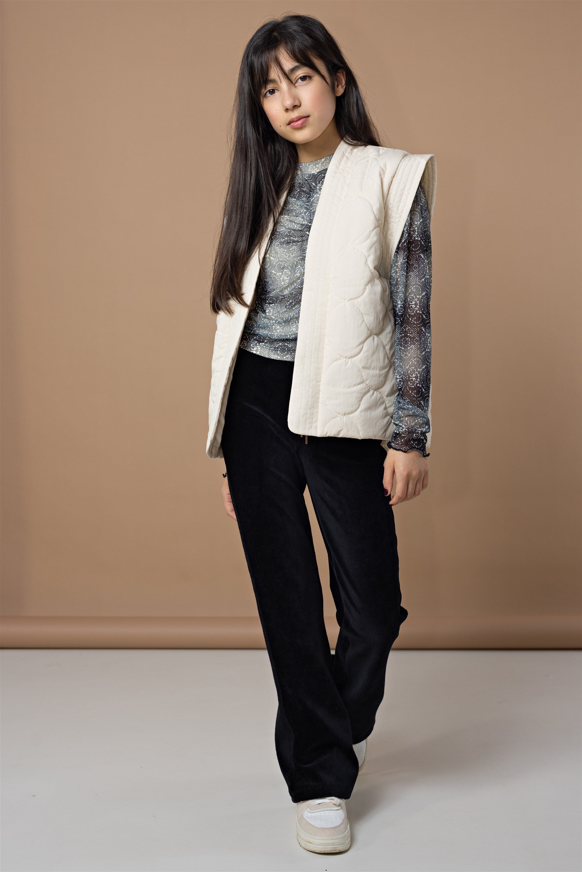 Sady Velvet Rib Flared Broek Zwart