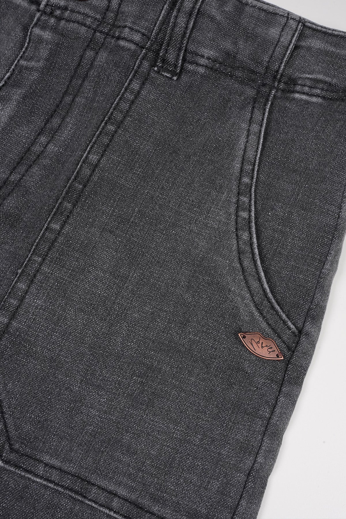 Susy Denim Cargo Broek Zwart