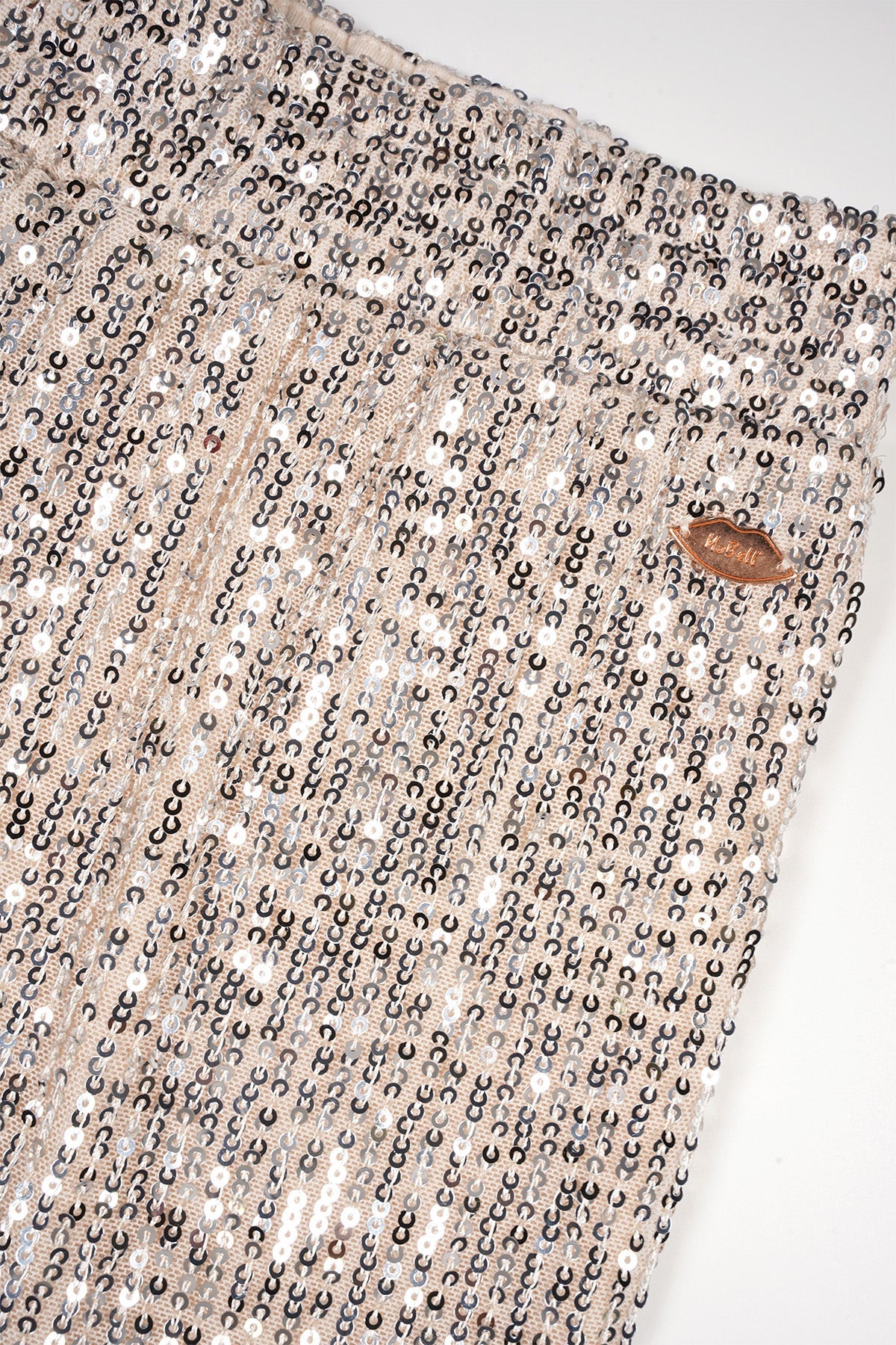 NoBell' Sady Pailetten Flared Broek Licht Goud