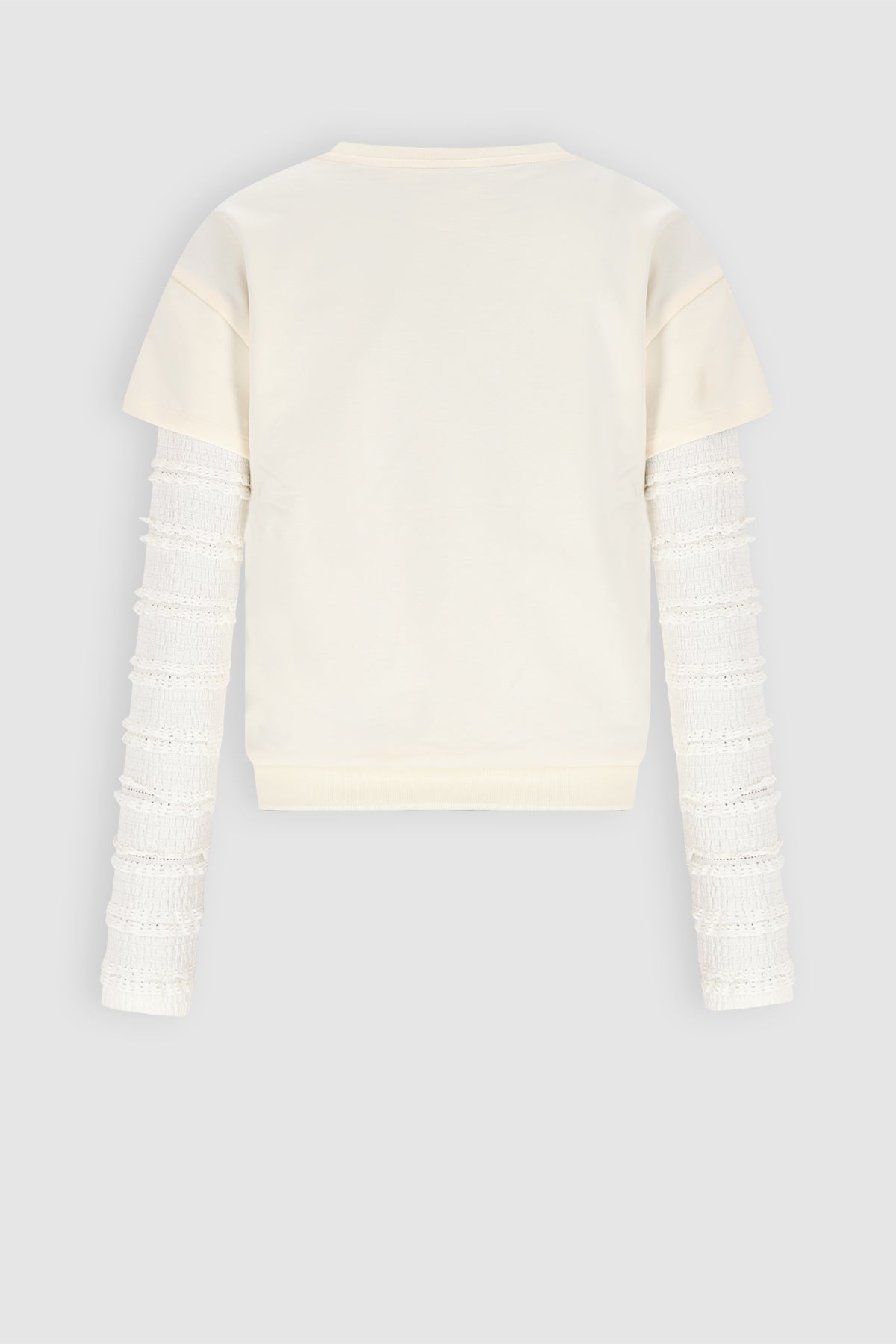 NoBell' Kase Sweat Top met kant mouwen Ivoor