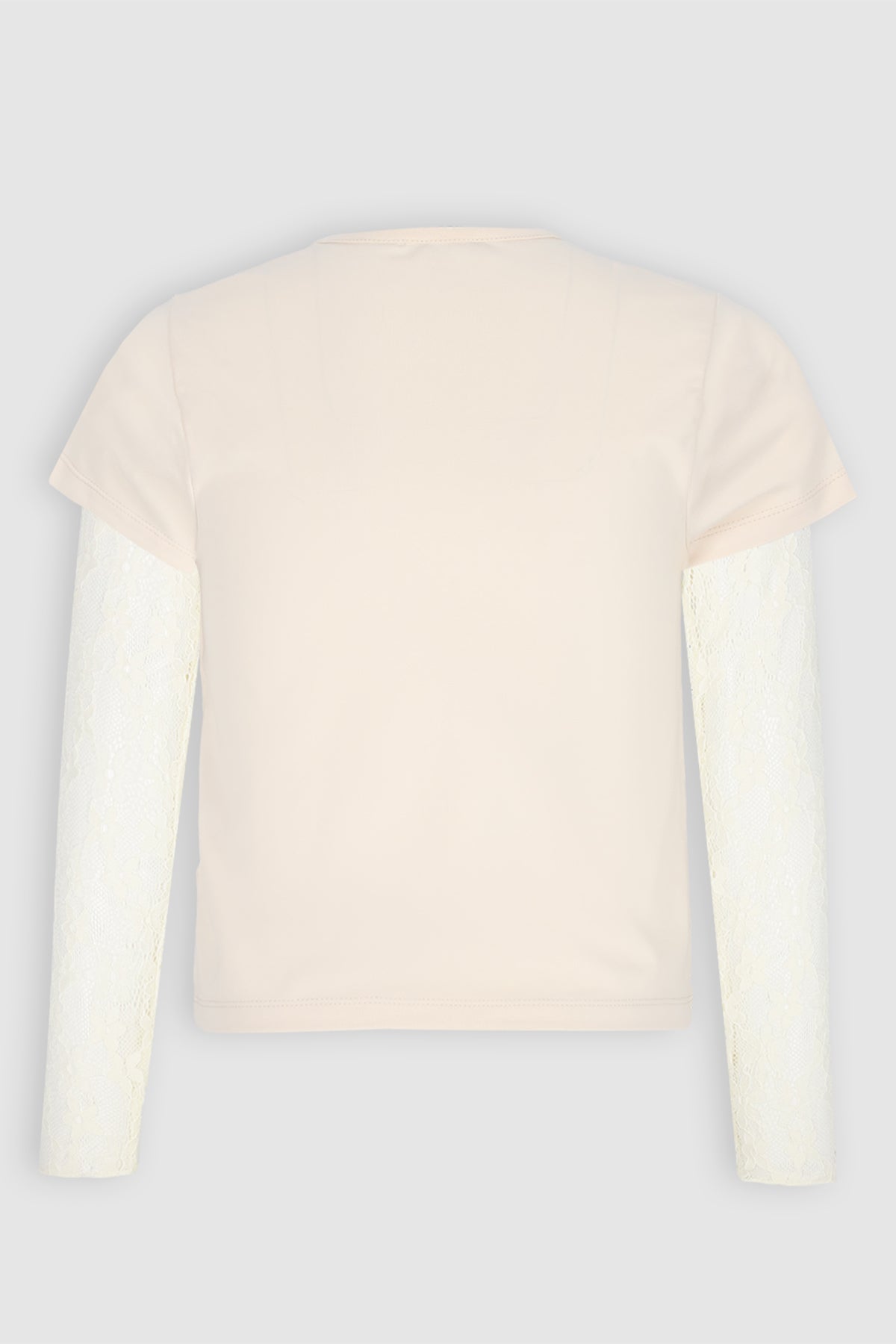 NoBell' Kase T-shirt met kanten mouwen Ivoor