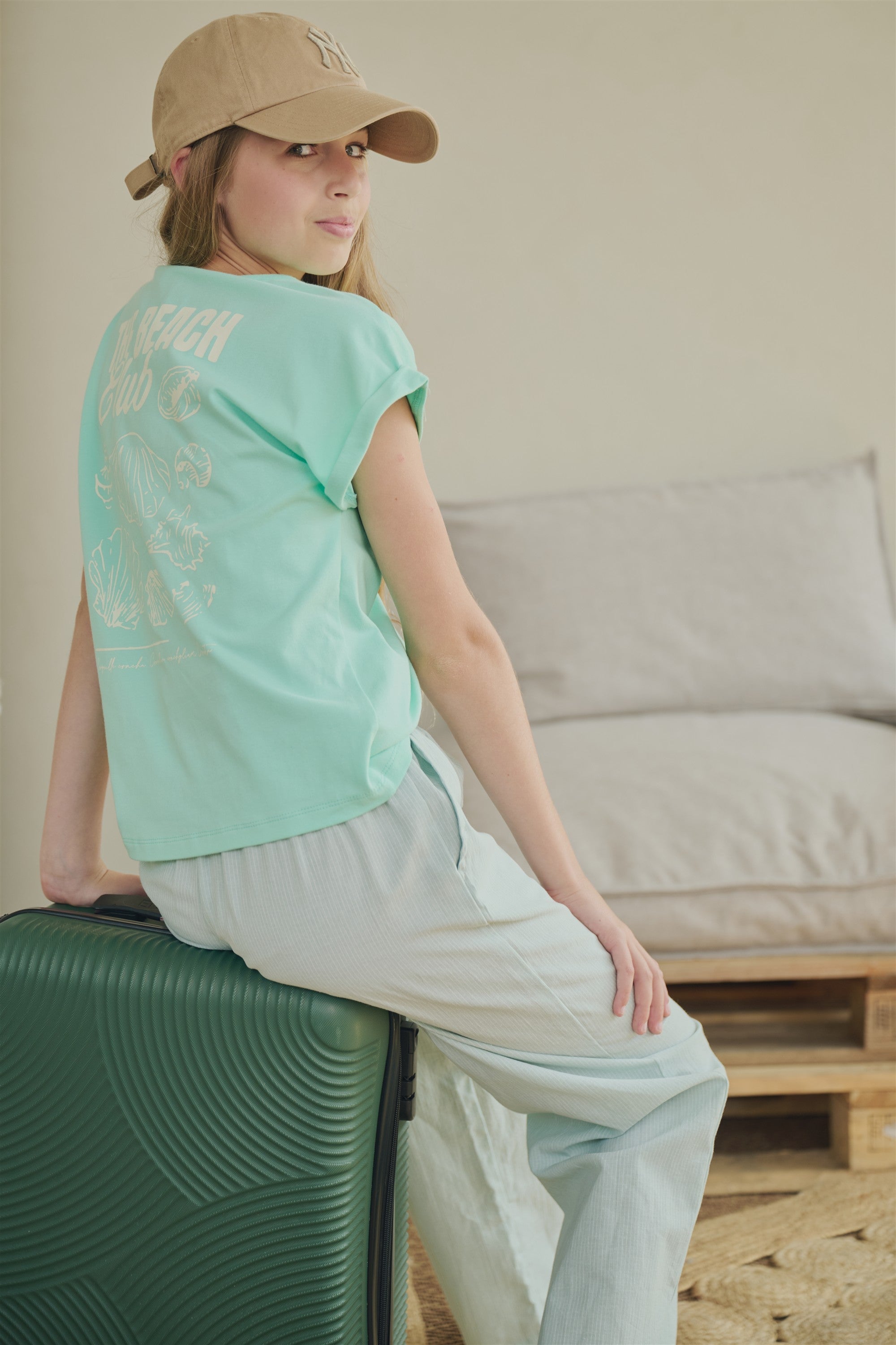 NoBell' Kasis Tshirt grote Rugprint Groen