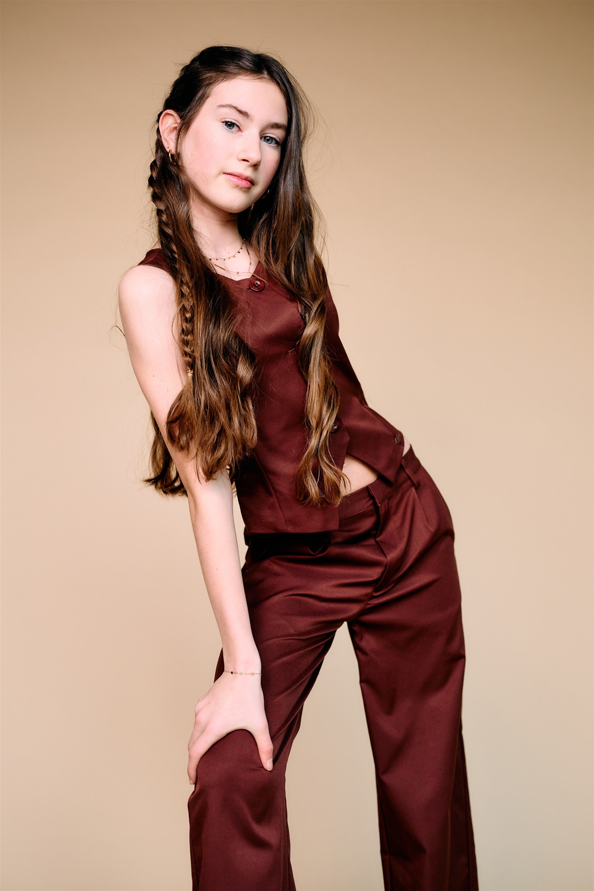 NoBell' Tops Twill Gilet Donkerbruin
