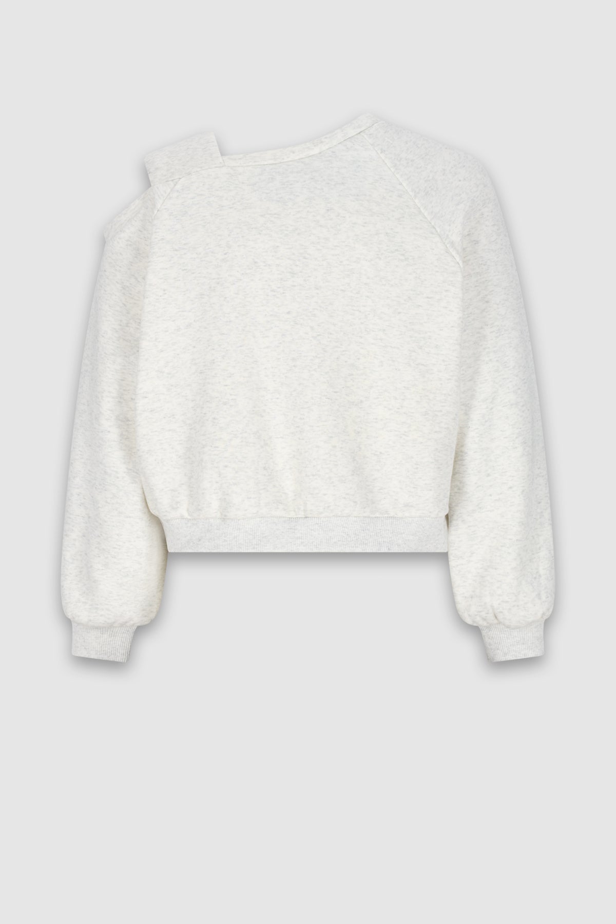 NoBell' Kadiz Zachte Open Shoulder Sweater Wit Melange