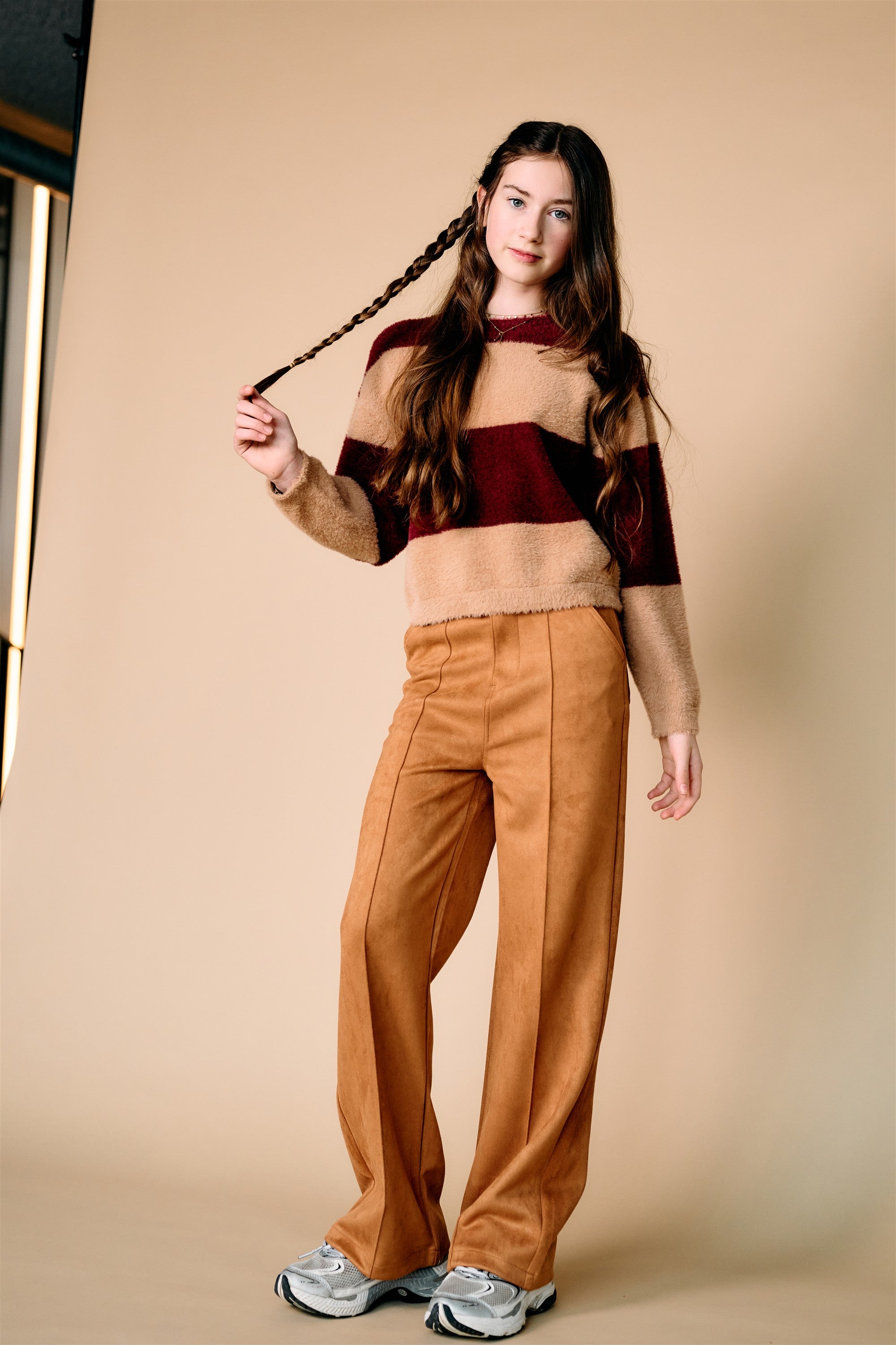 NoBell' Kate Colorblock Gebreide Sweater Bordeaux