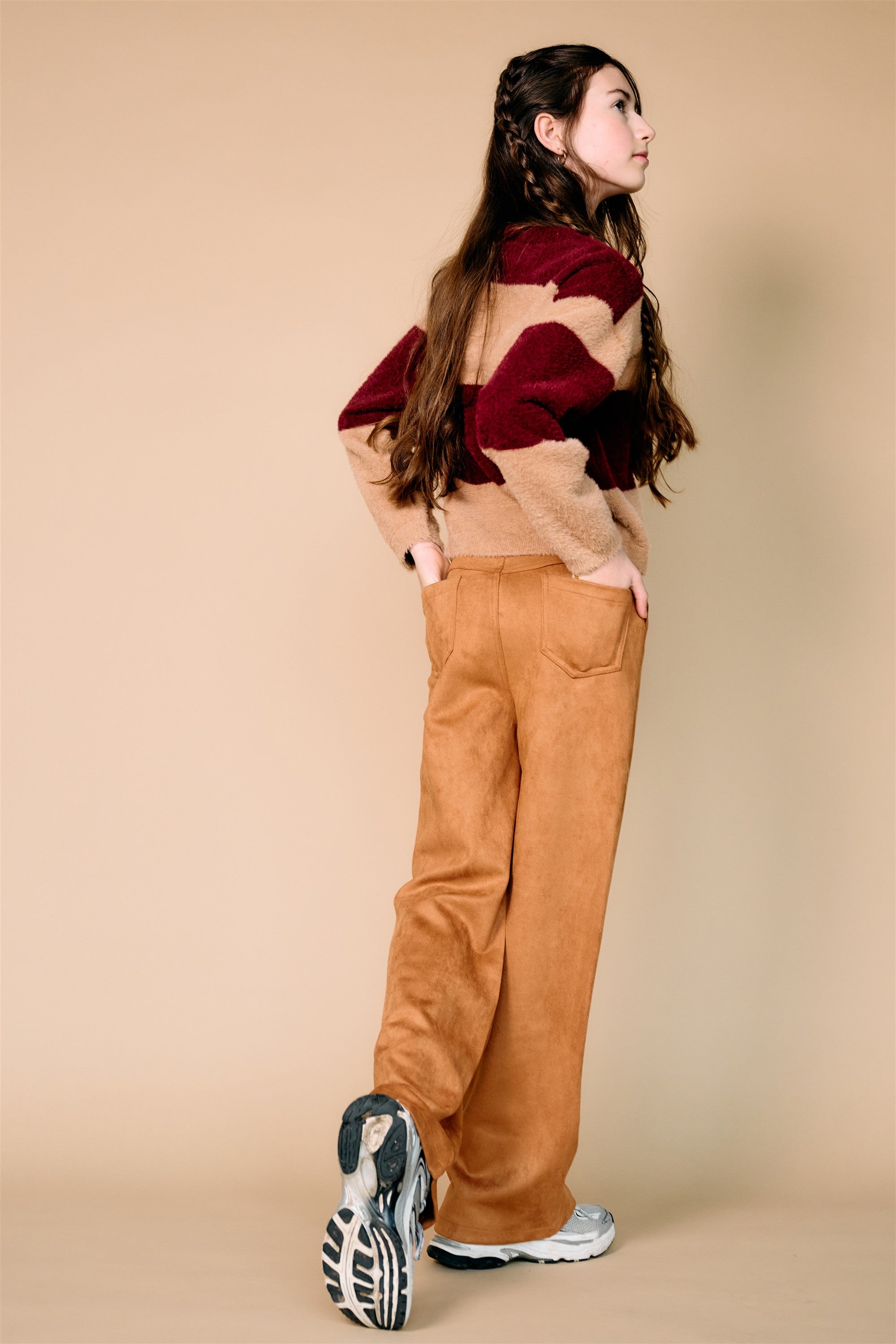 NoBell' Kate Colorblock Gebreide Sweater Bordeaux