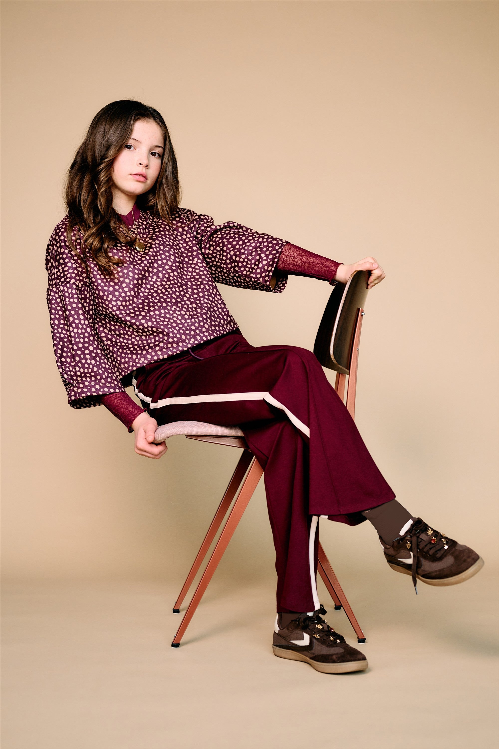 NoBell' Sylvie Travellers Interlock Wijde Broek Bordeaux