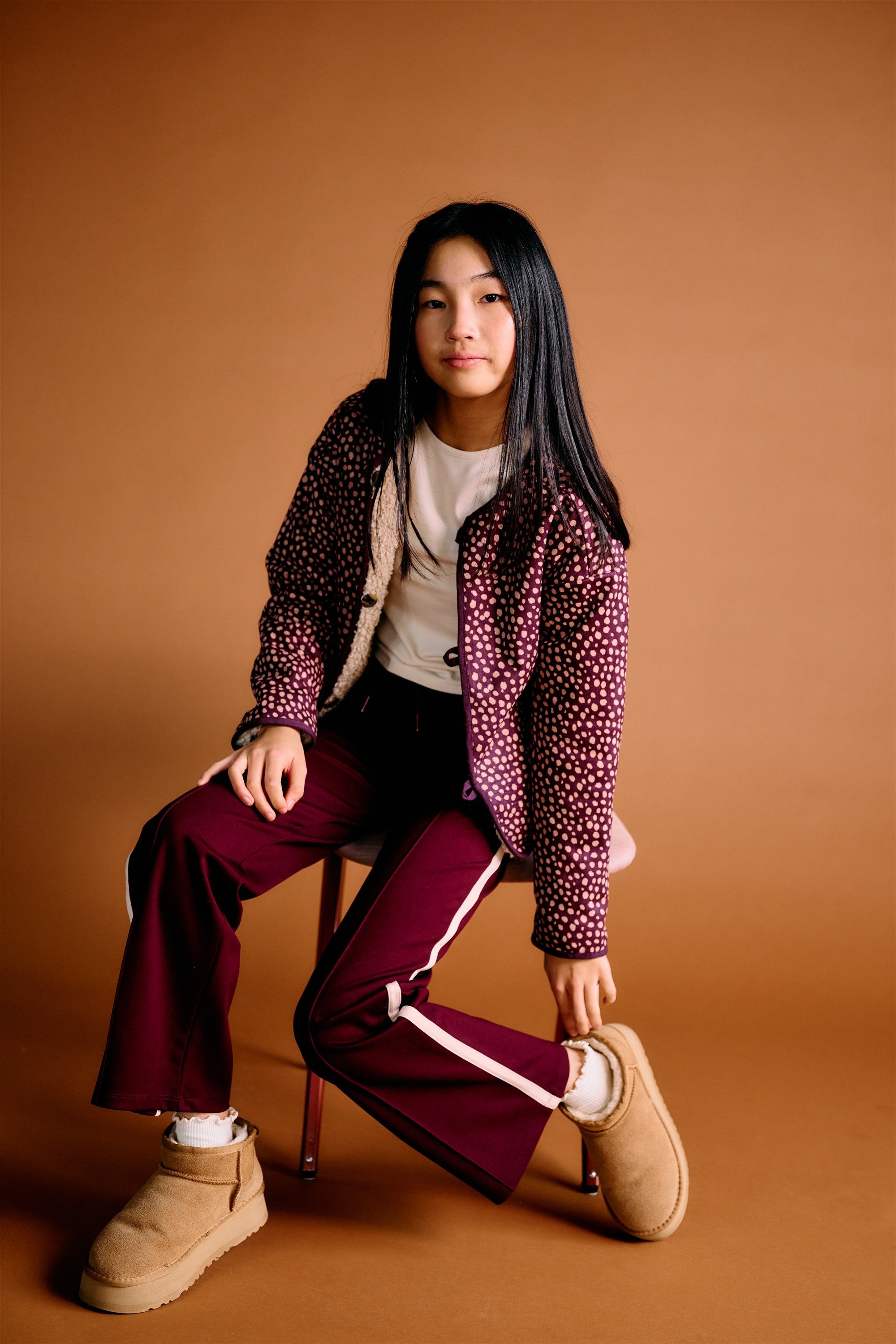 NoBell' Sylvie Travellers Interlock Wijde Broek Bordeaux
