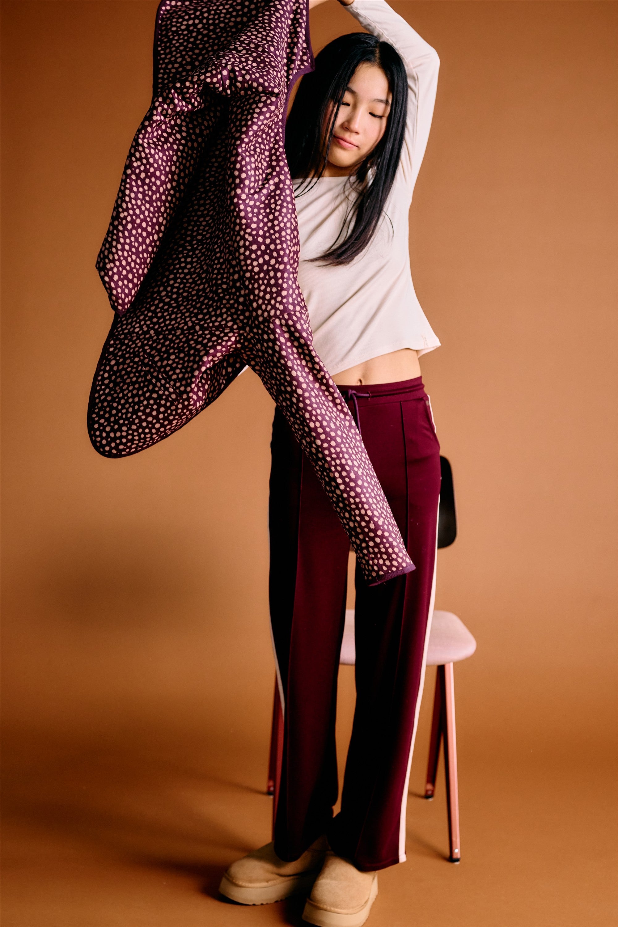 NoBell' Sylvie Travellers Interlock Wijde Broek Bordeaux