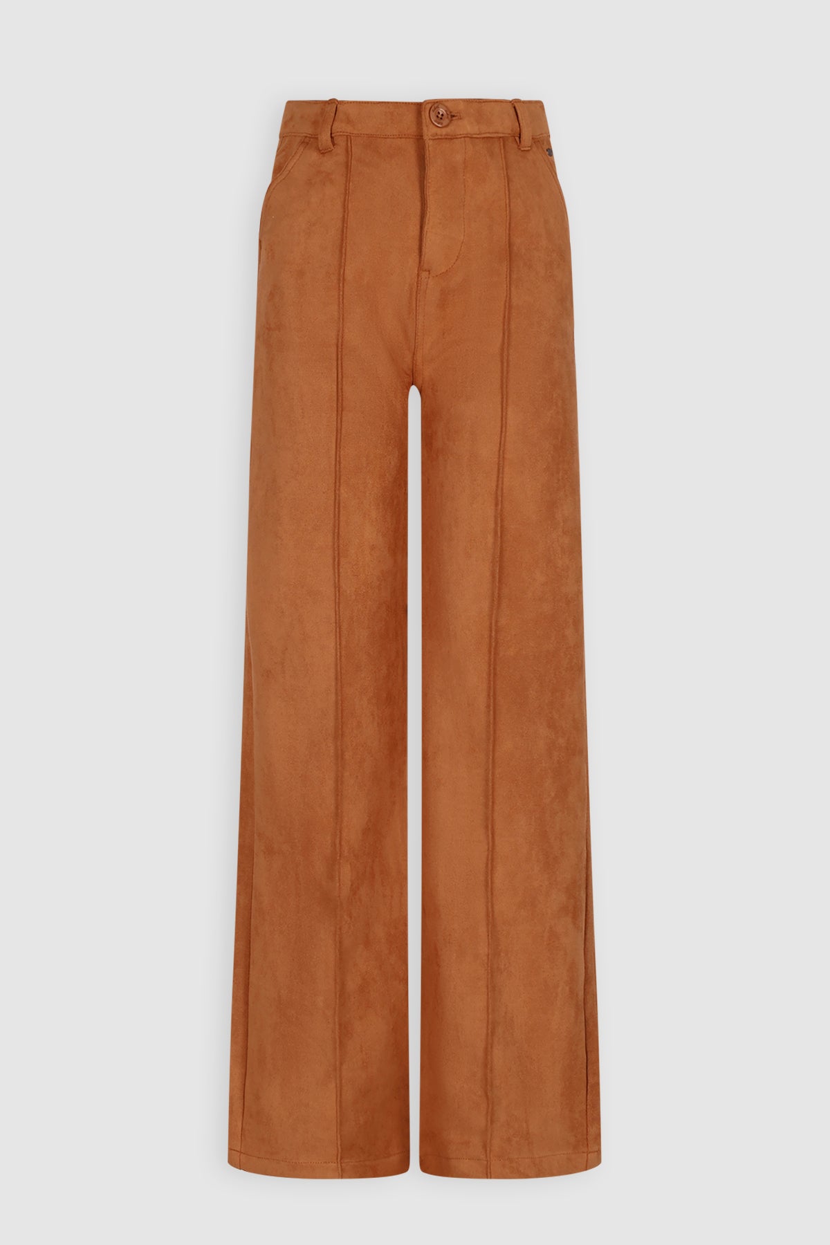 NoBell' Sage Suedine Wijde Broek Bruin