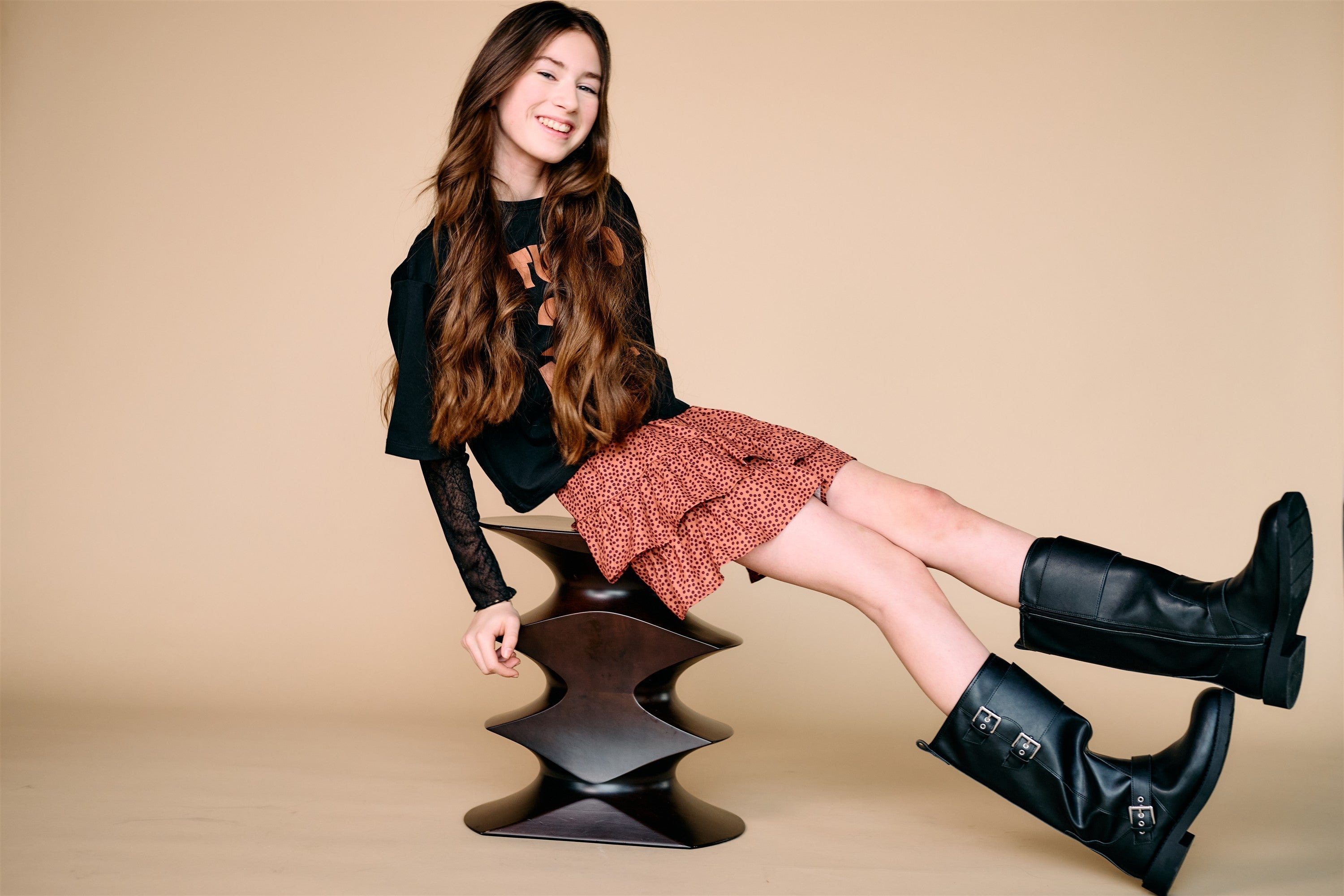 NoBell' Naia Stippen Rok Bruin