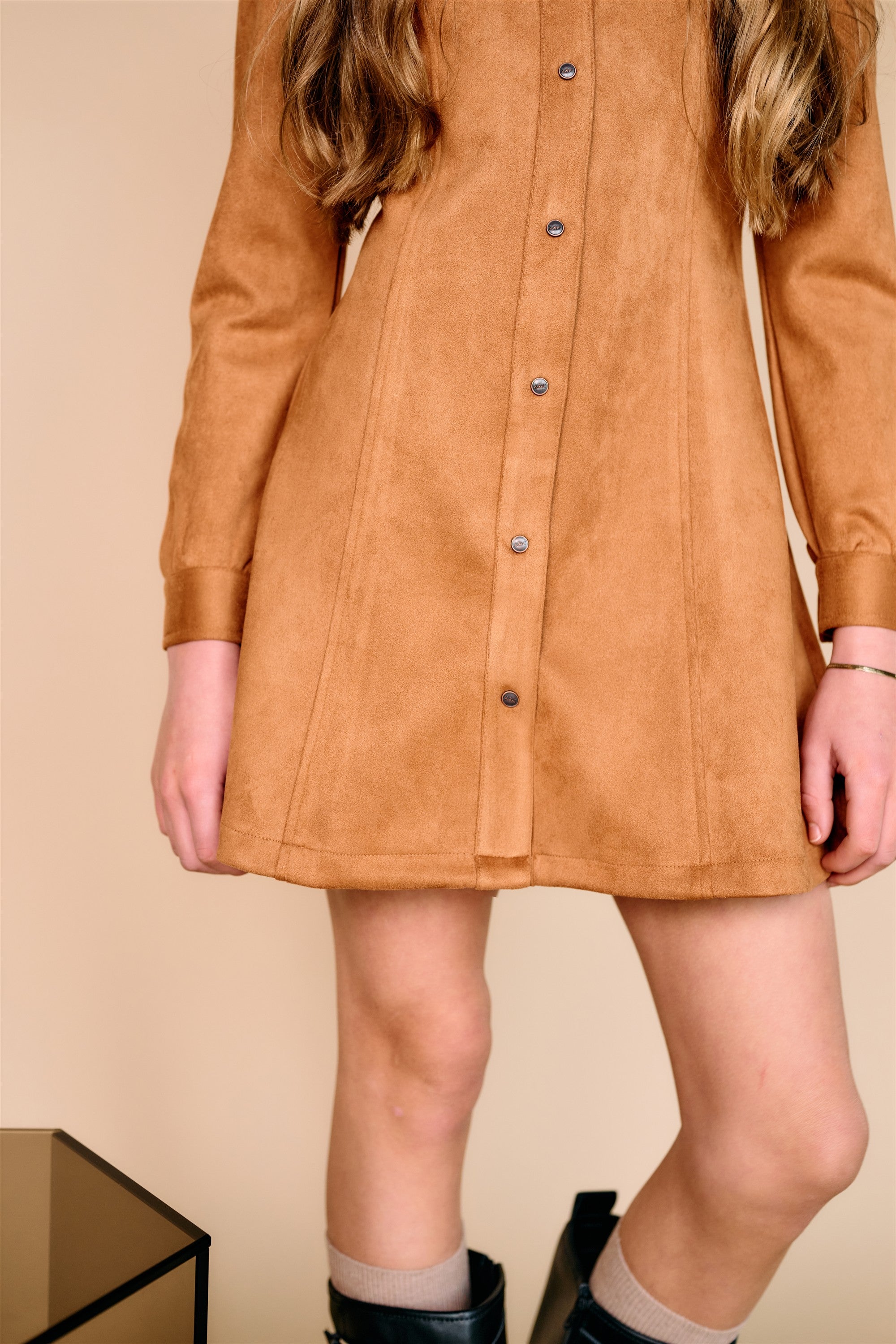 NoBell' Mikky Suedine Skater Jurk Bruin